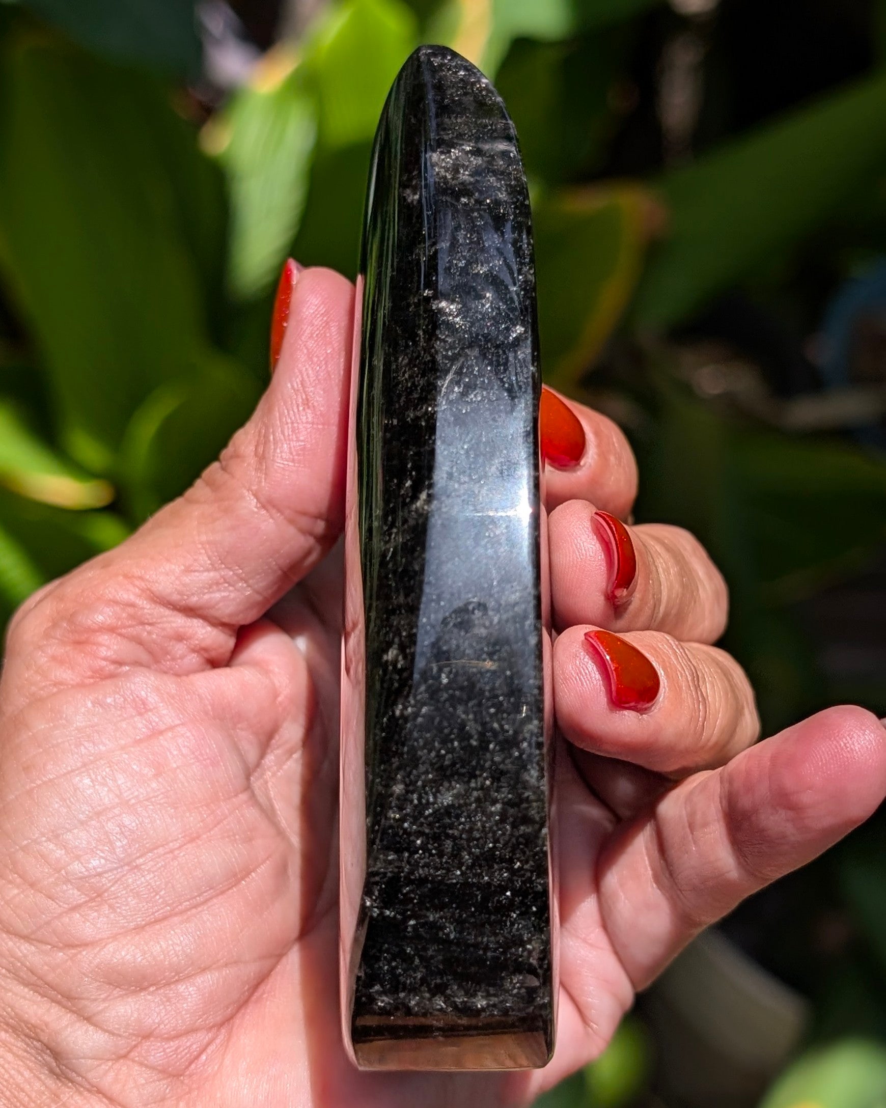Black Obsidian Flame with Silver Sheen - Opt. Z