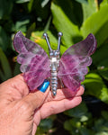 Silver Chrome Butterfly with Amethyst Wings - Opt. D