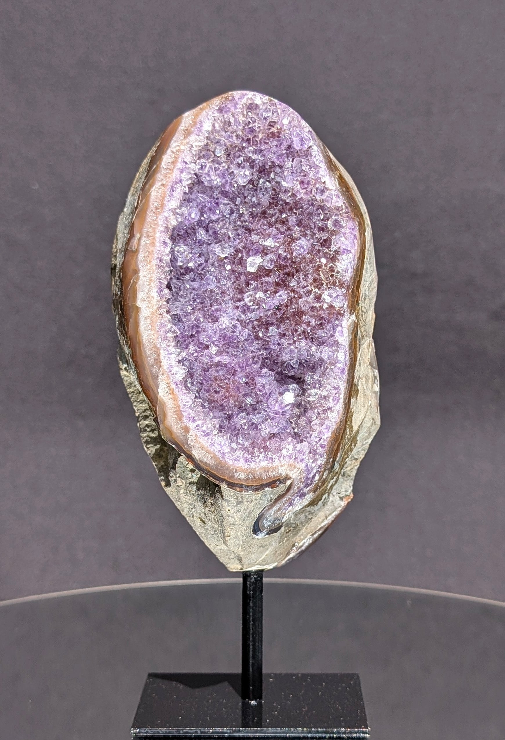 Amethyst Druzy Cluster on stand A