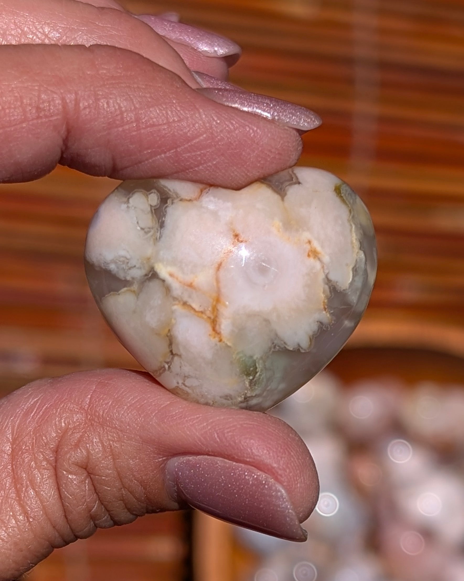 Adorable Flower Agate Mini Hearts