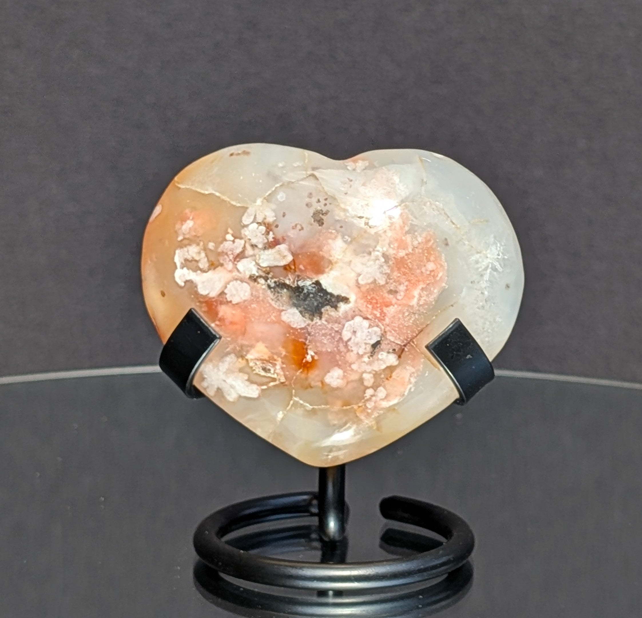 Flower Agate Heart H