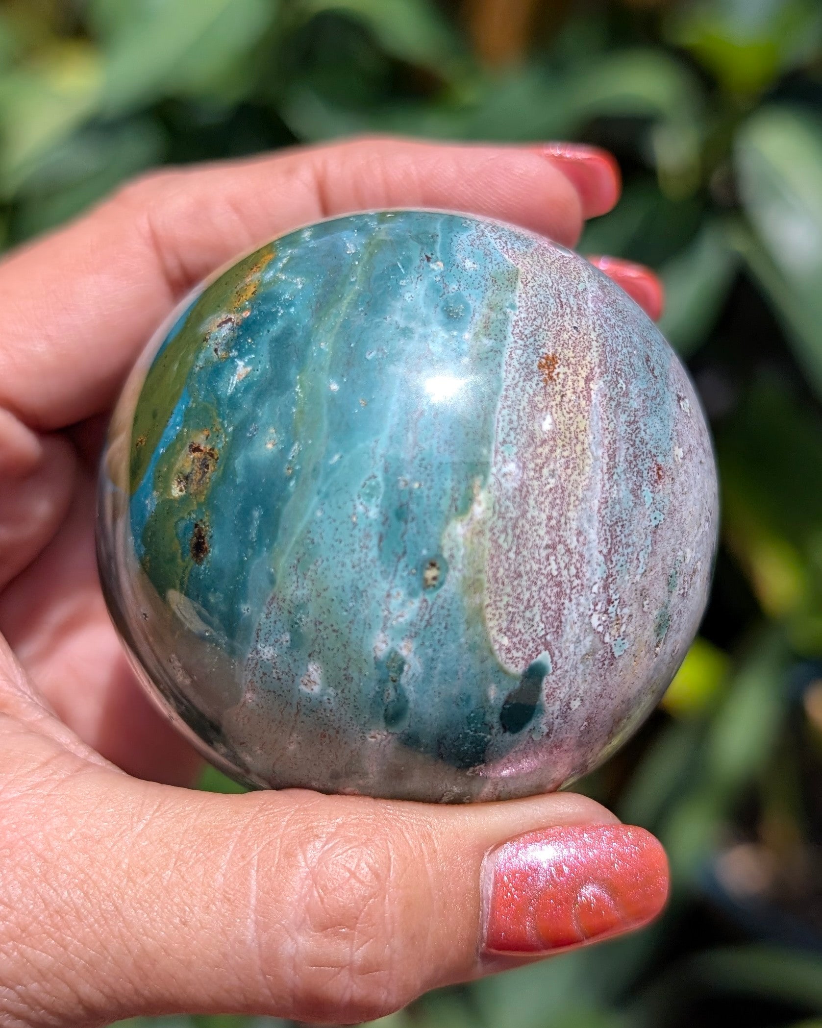 Sea Jasper Sphere - Opt. G