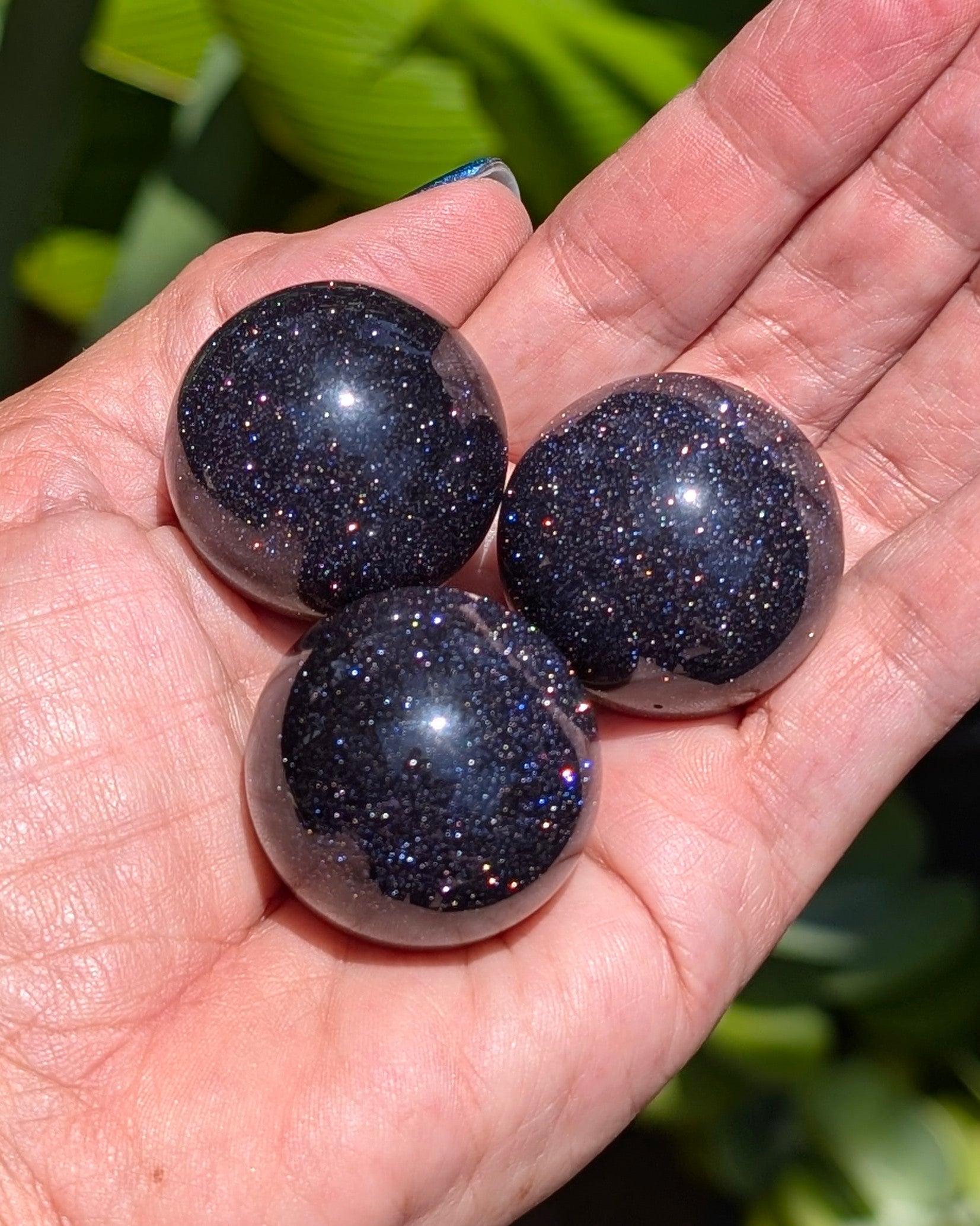 Blue Goldstone Spheres