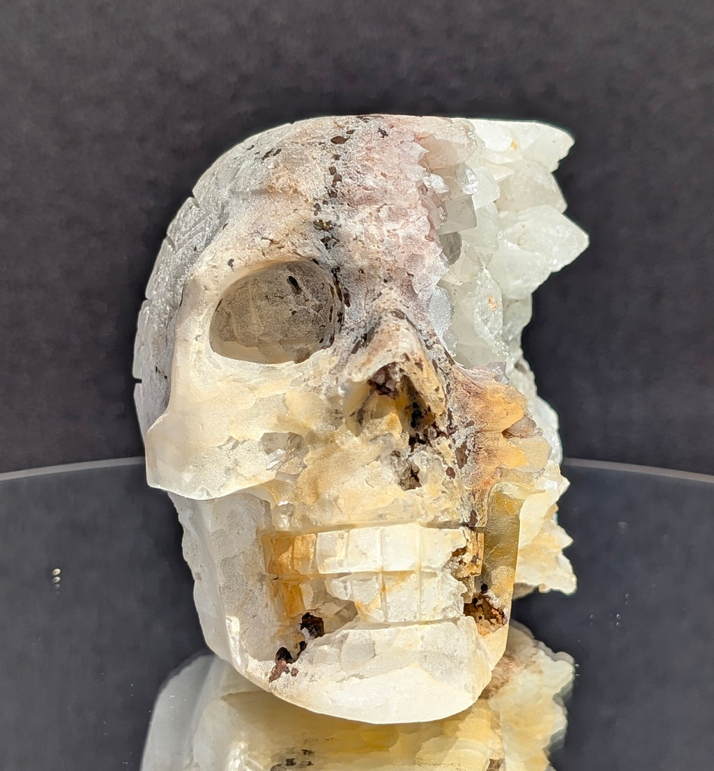 Quartz Skull with Feather Headdress A