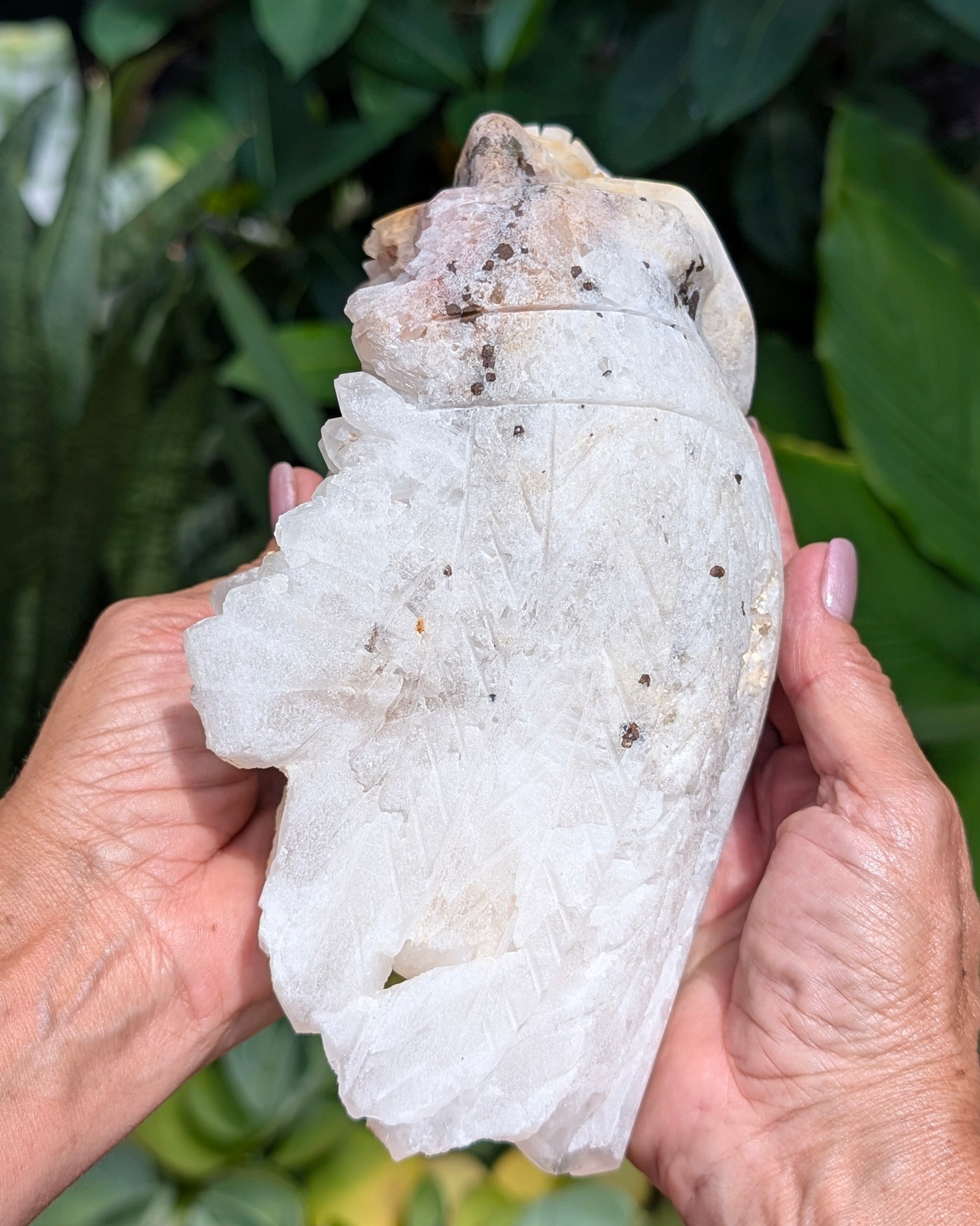 Quartz Skull with Feather Headdress A
