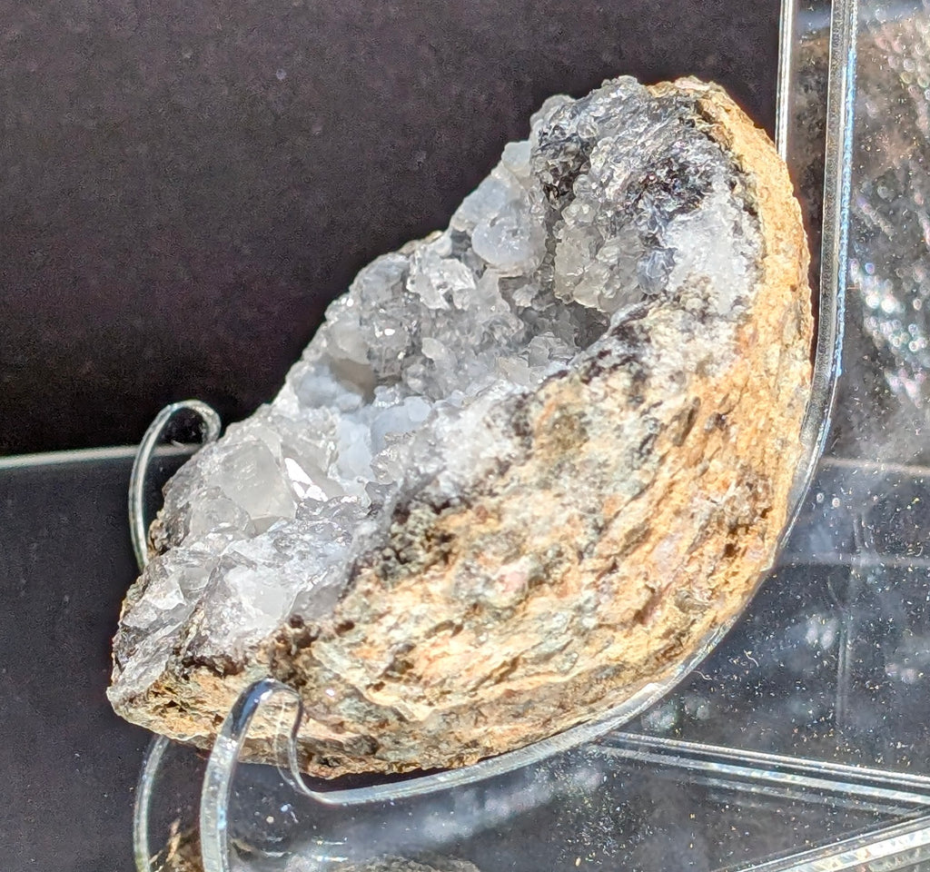 Fluorescent Trancas Geode with Helicites and Chalcedony F