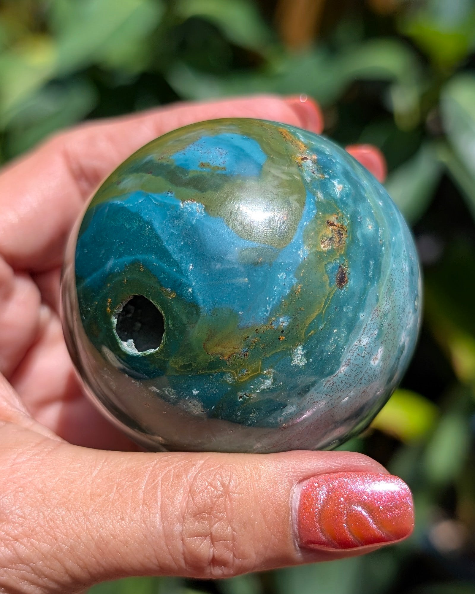 Sea Jasper Sphere - Opt. G