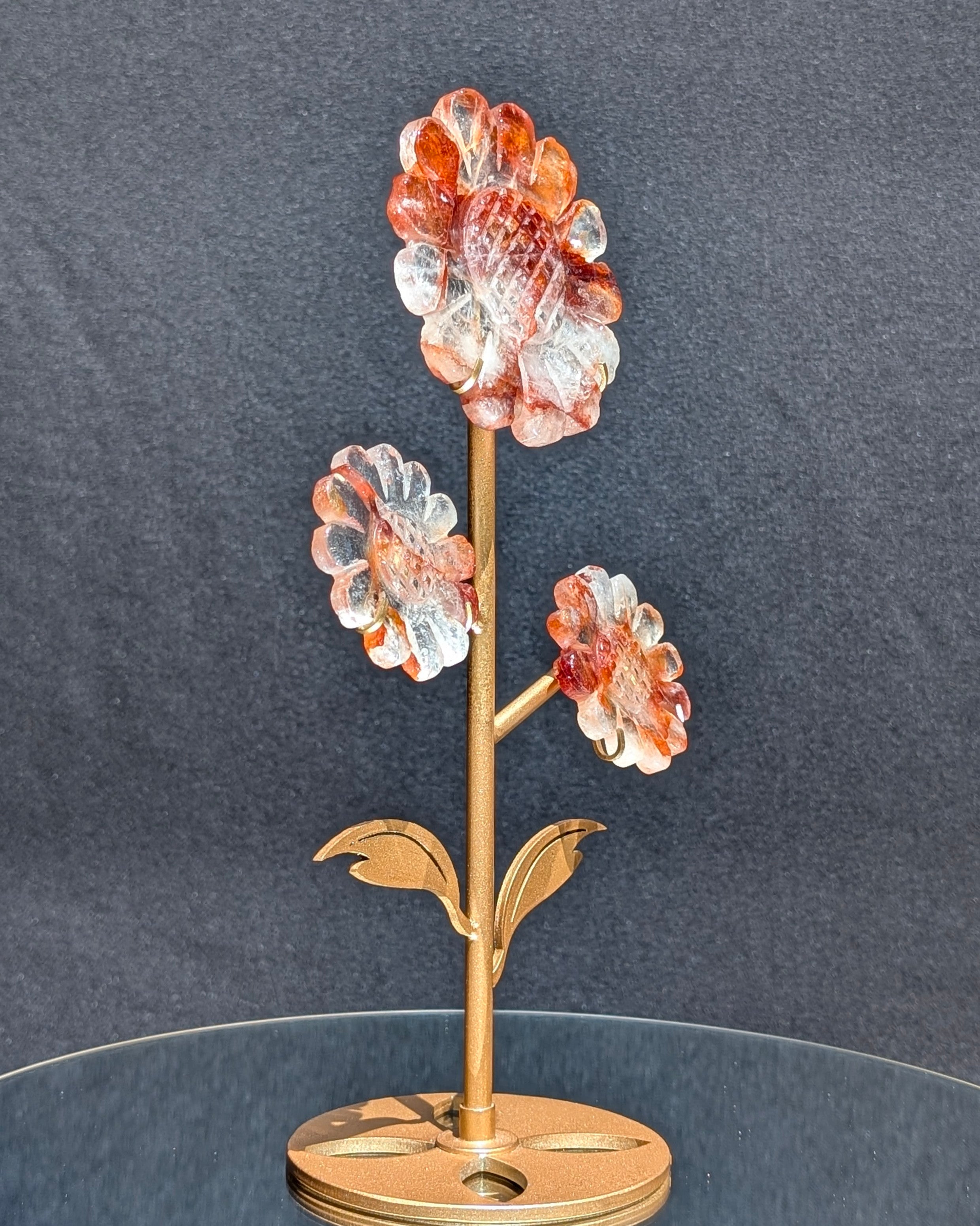 Fire Quartz Daisy on stand