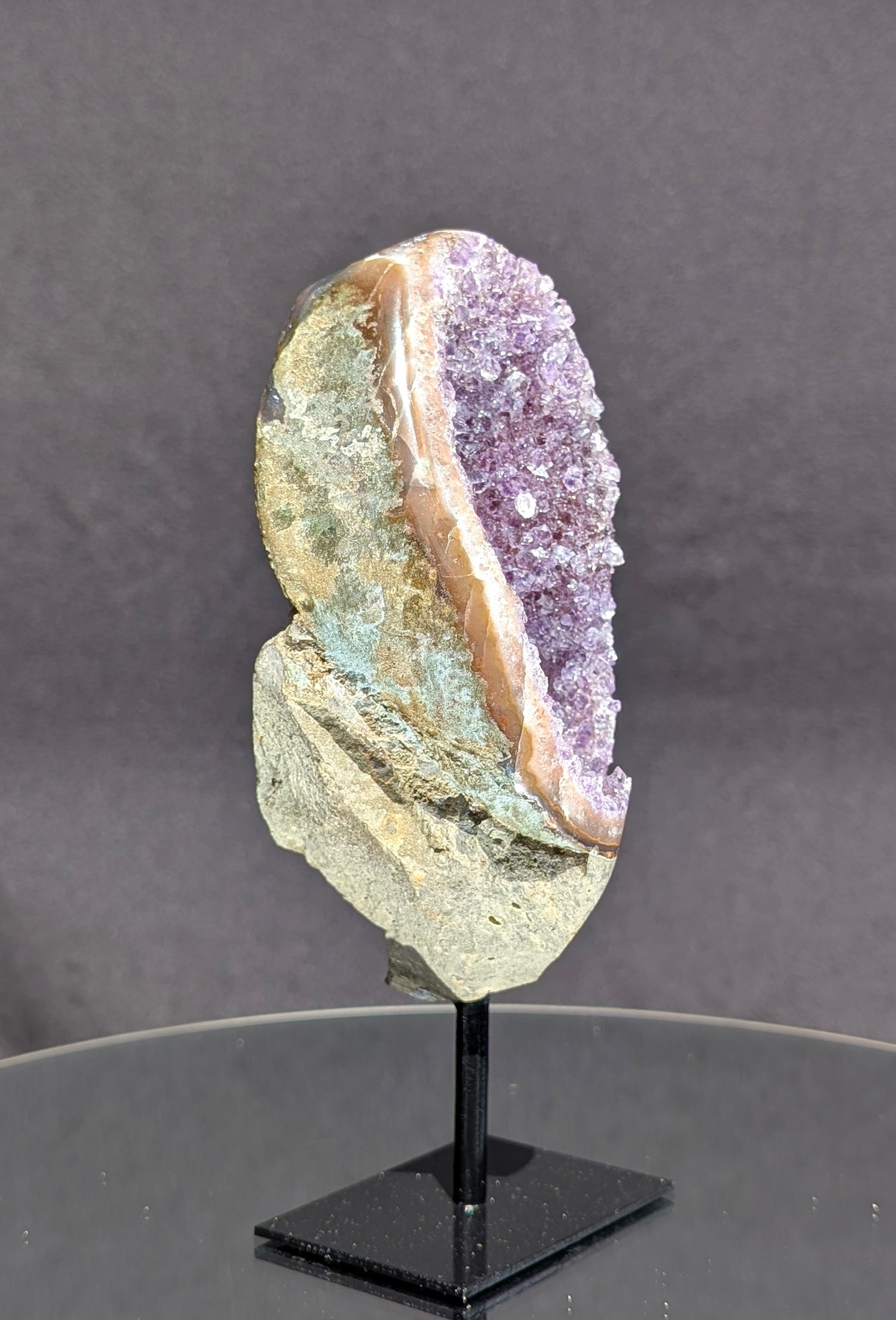Amethyst Druzy Cluster on stand A