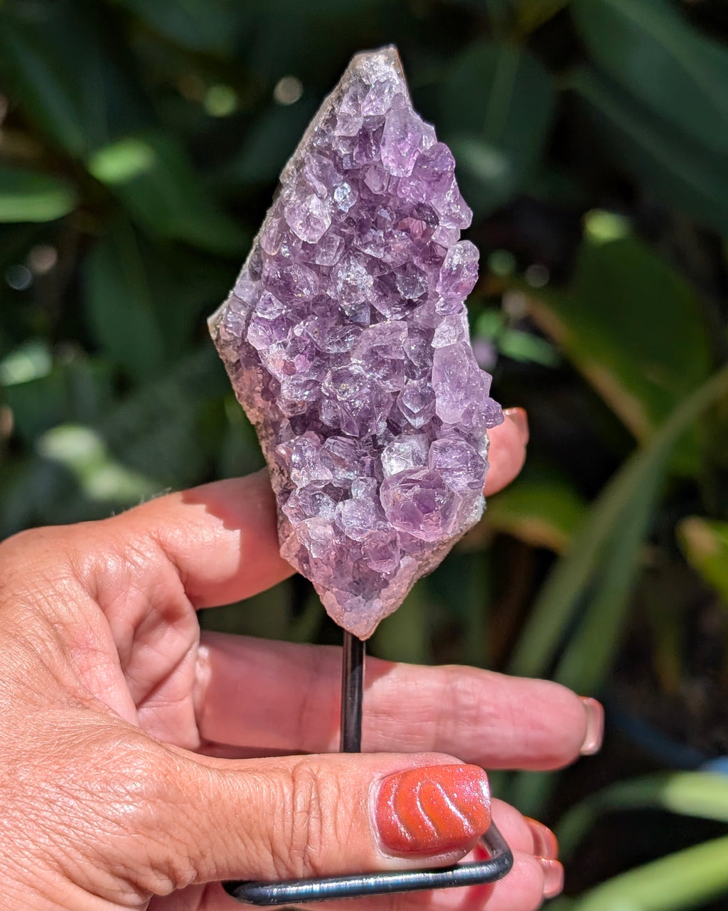 Druzy Amethyst on metal stand - Opt. D