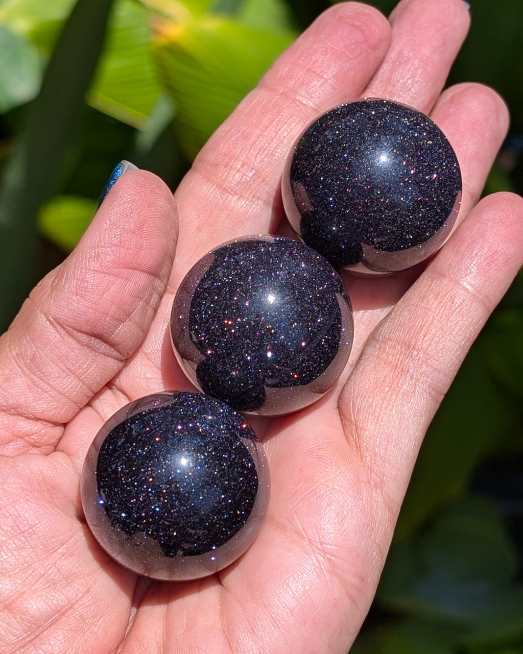 Blue Goldstone Spheres