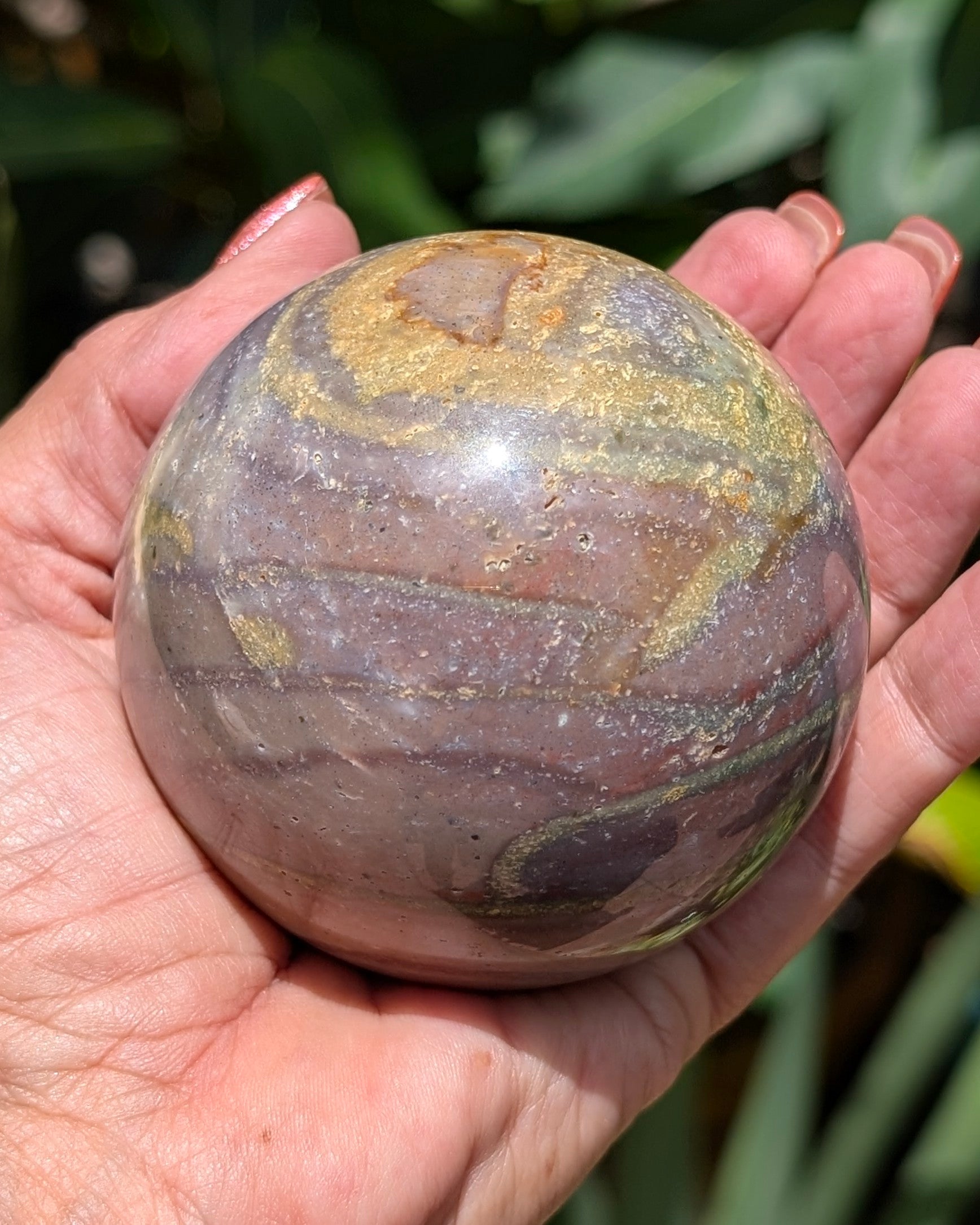 Sea Jasper Sphere - Opt. N