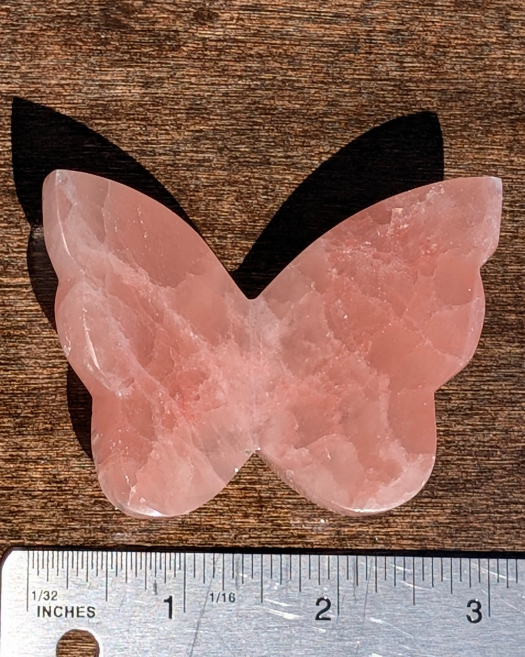 Strawberry Calcite Butterfly Q