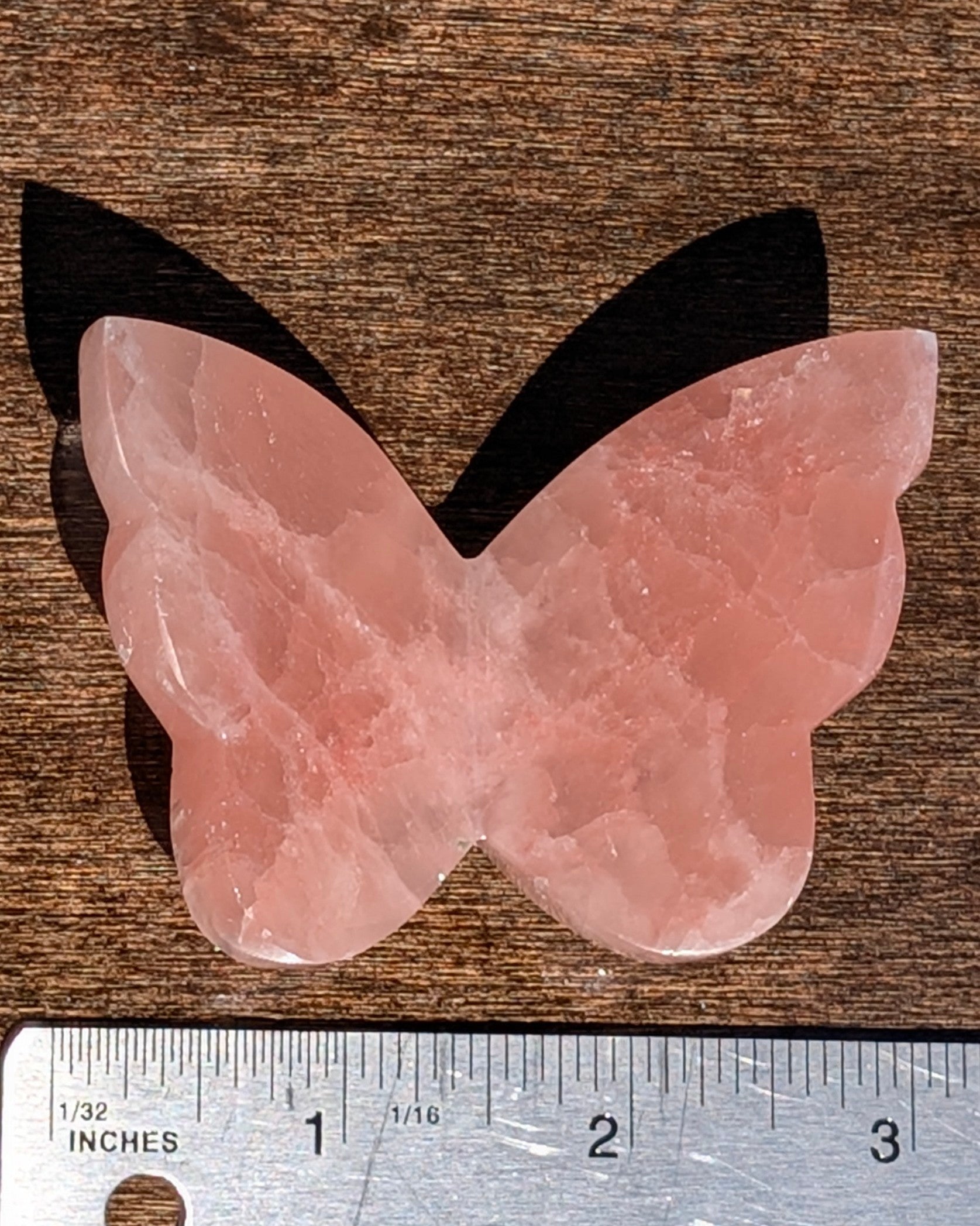 Strawberry Calcite Butterfly Q
