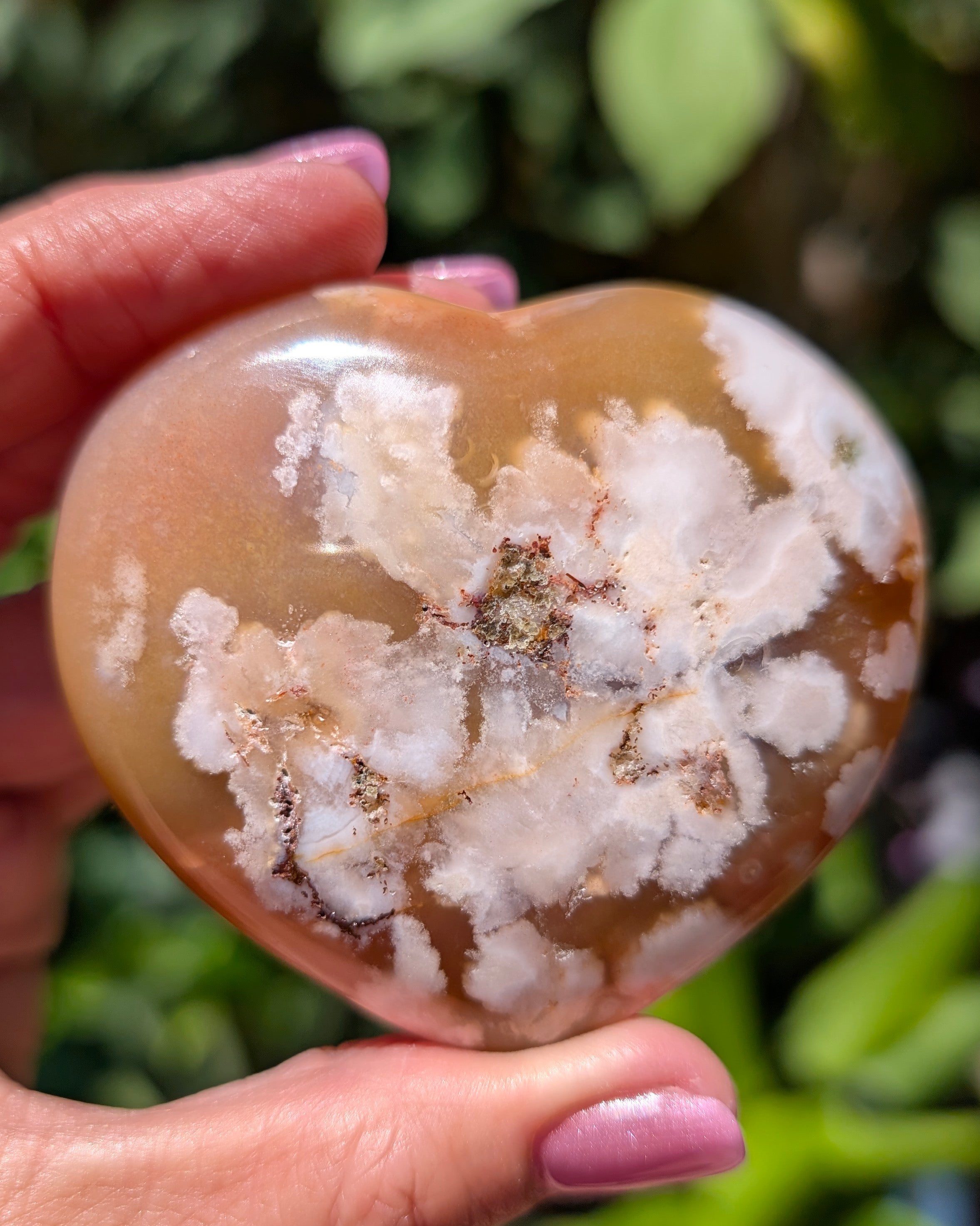 Flower Agate Heart J