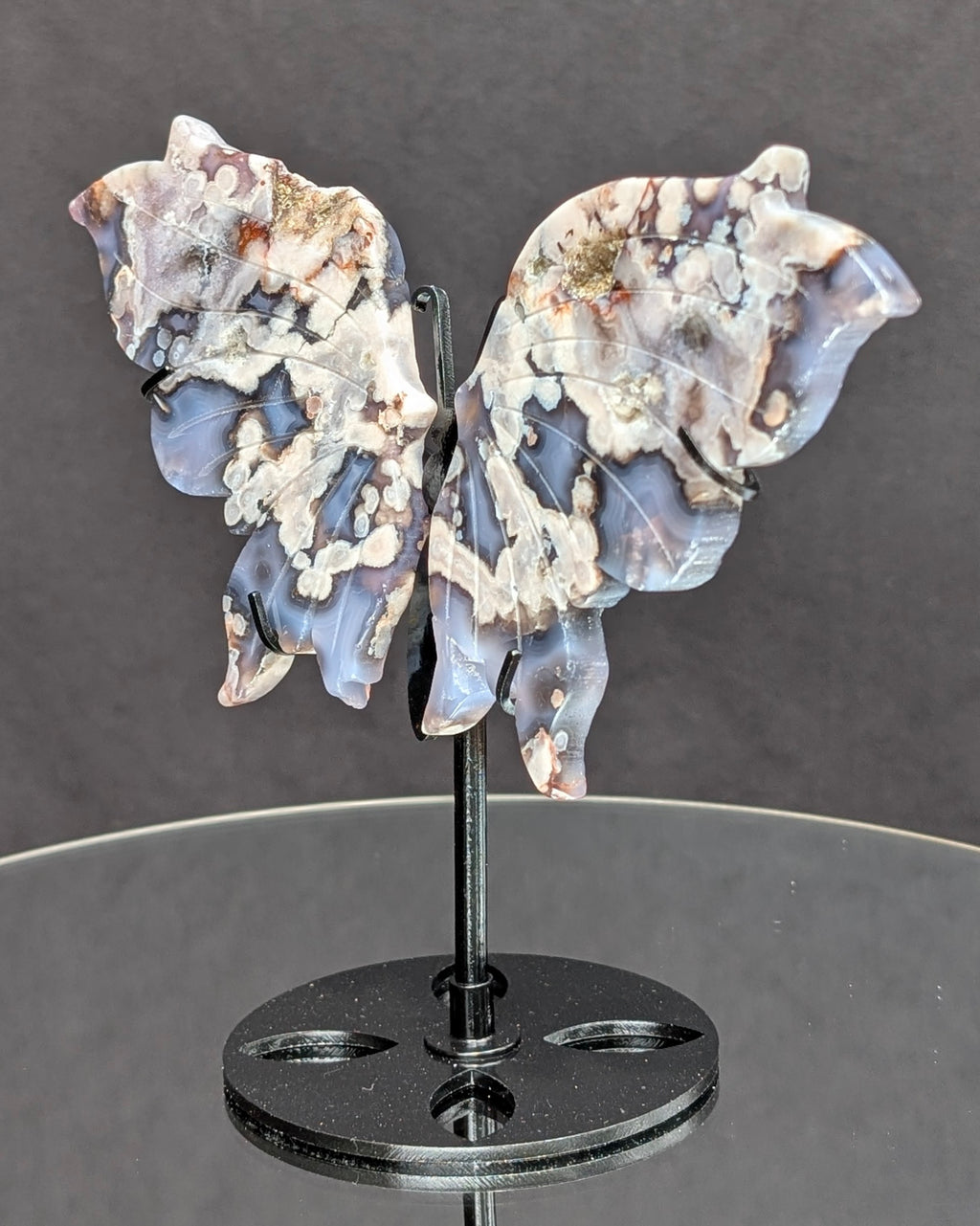Blue Flower Agate Butterfly Z