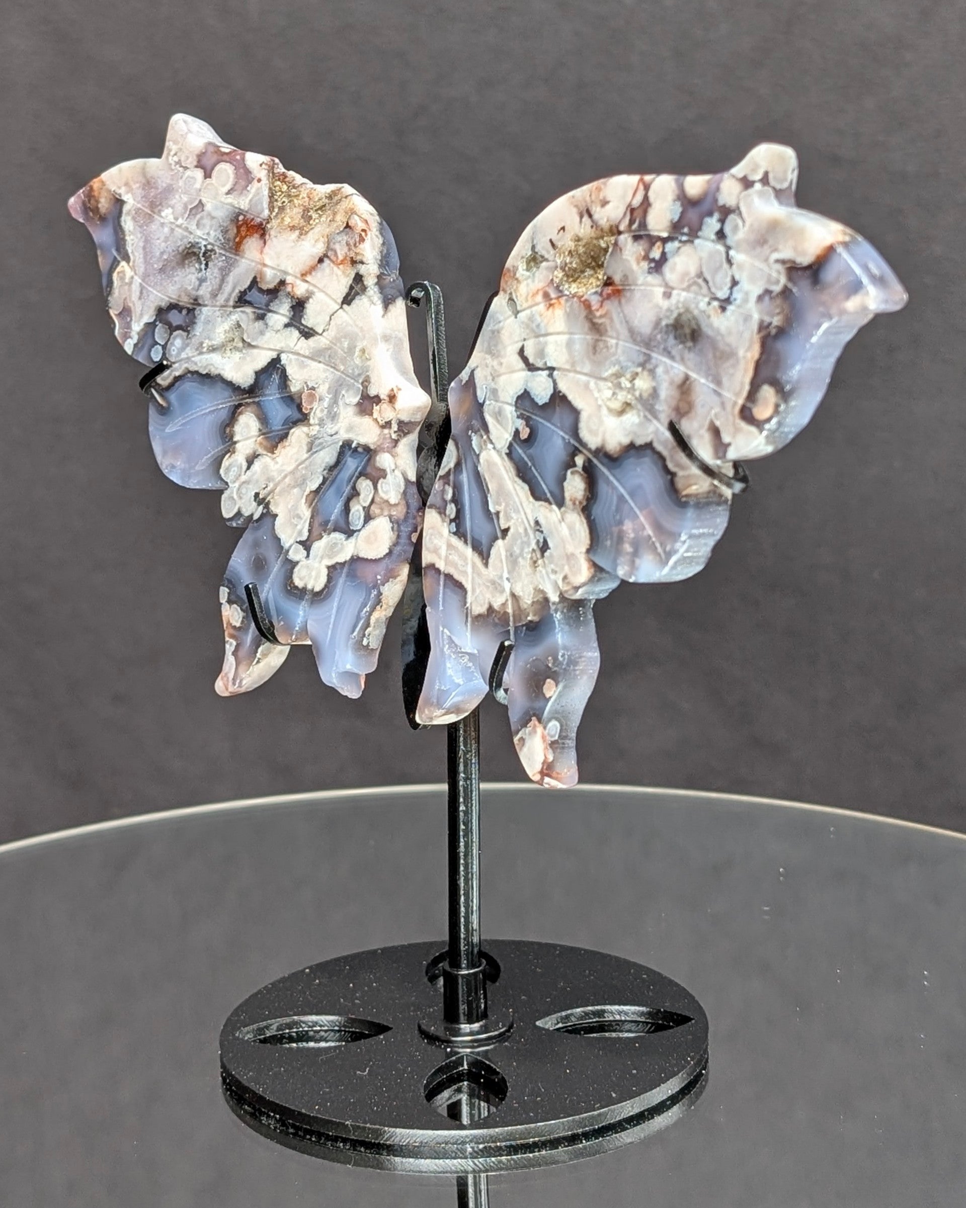 Blue Flower Agate Butterfly Z