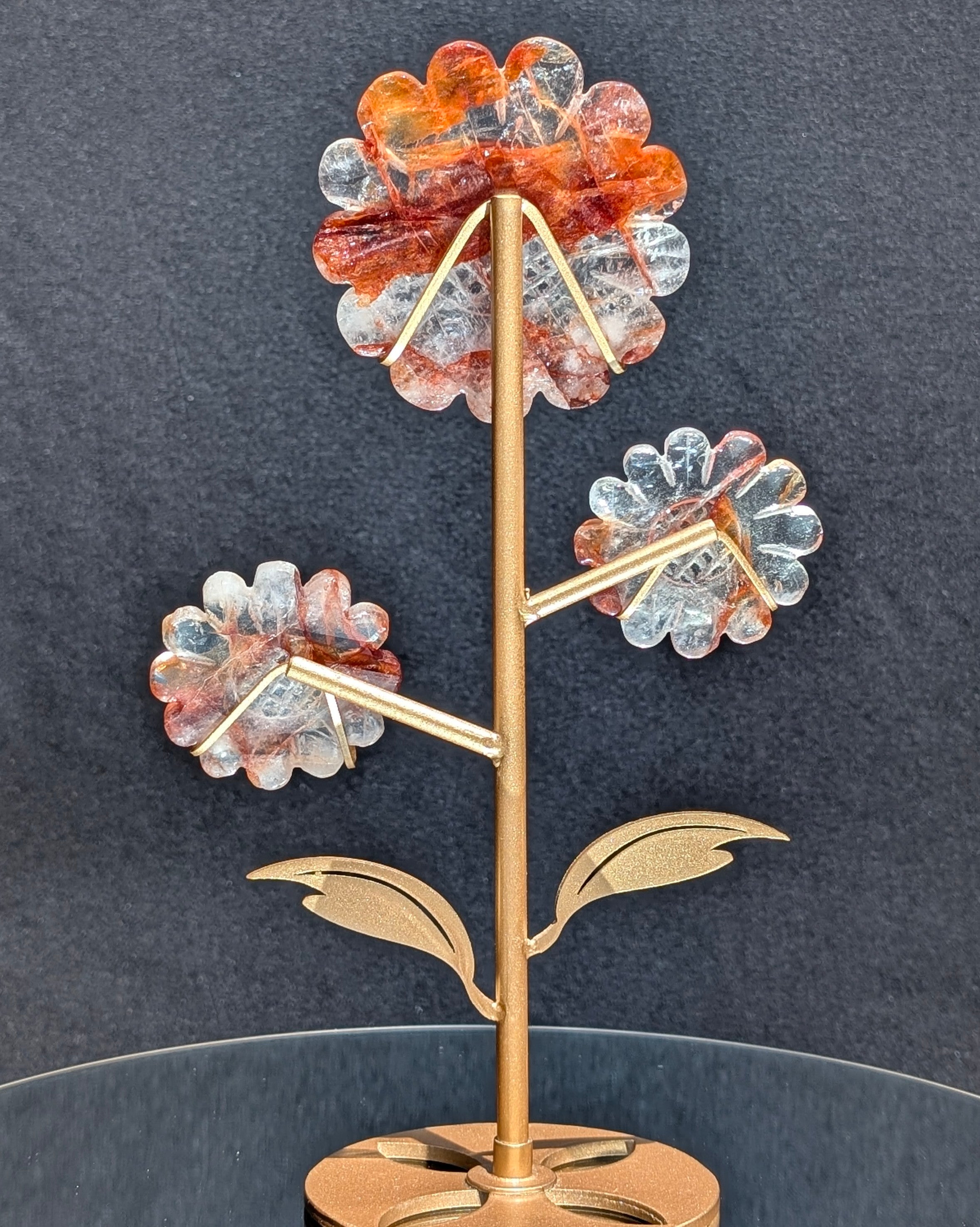 Fire Quartz Daisy on stand