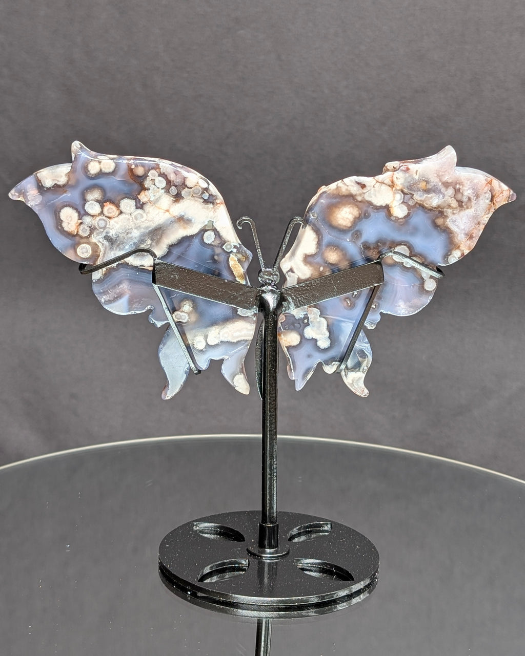 Blue Flower Agate Butterfly Z