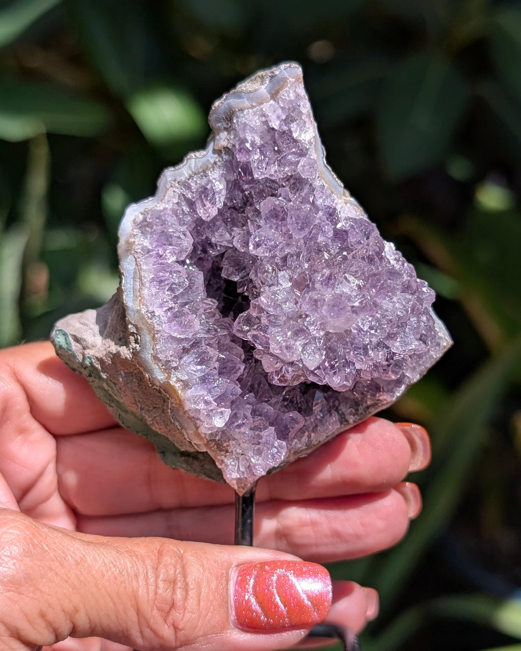 Druzy Amethyst on metal stand - Opt. C