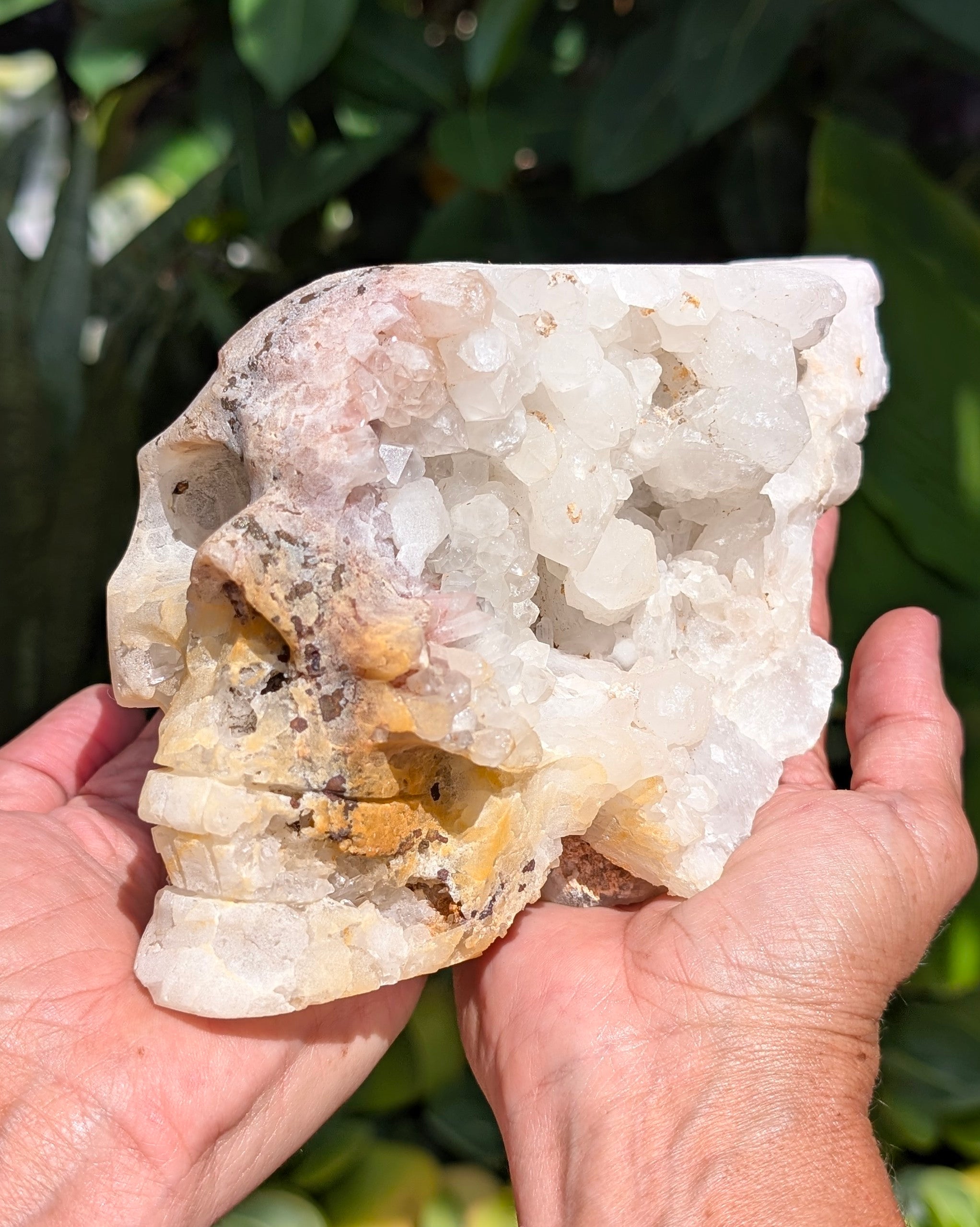 Quartz Skull with Feather Headdress A