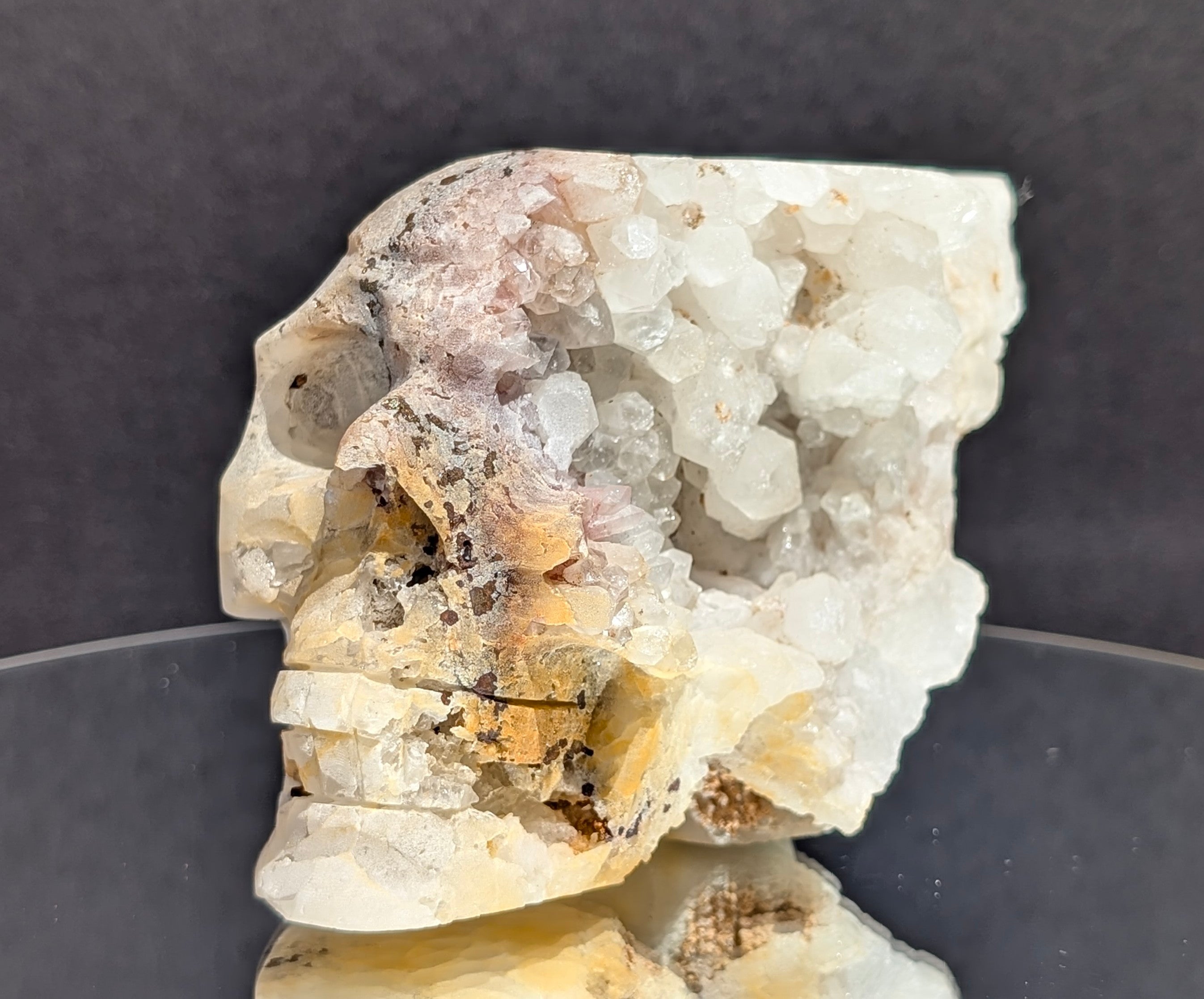 Quartz Skull with Feather Headdress A