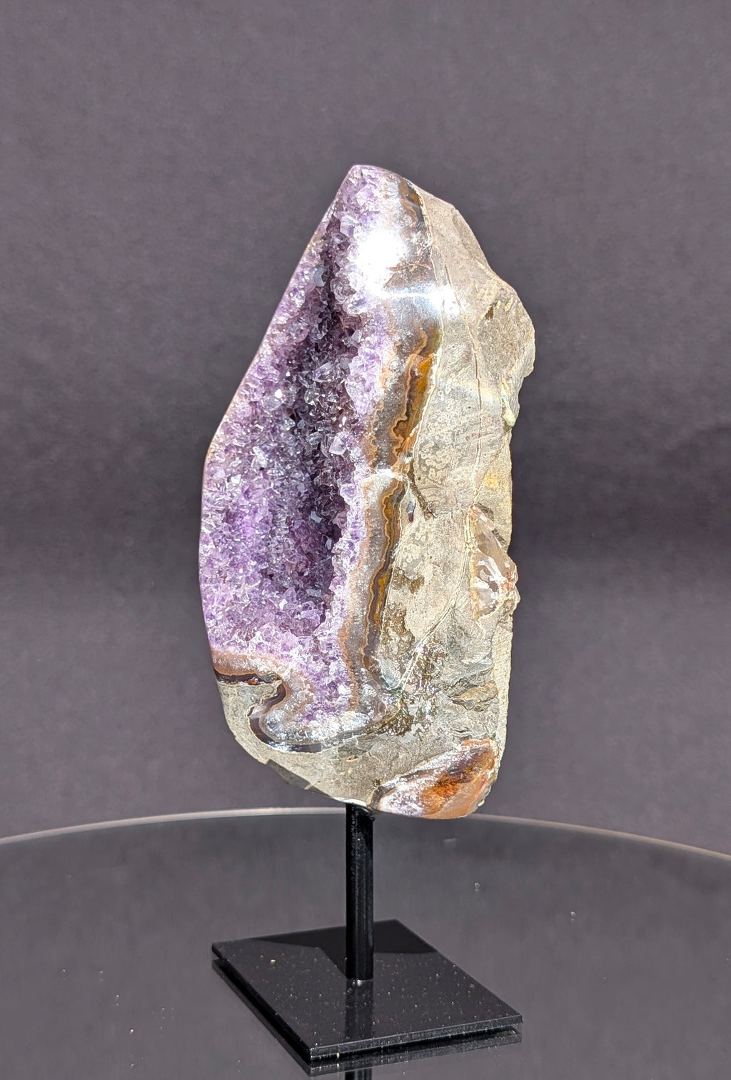 Amethyst Druzy Cluster on stand A