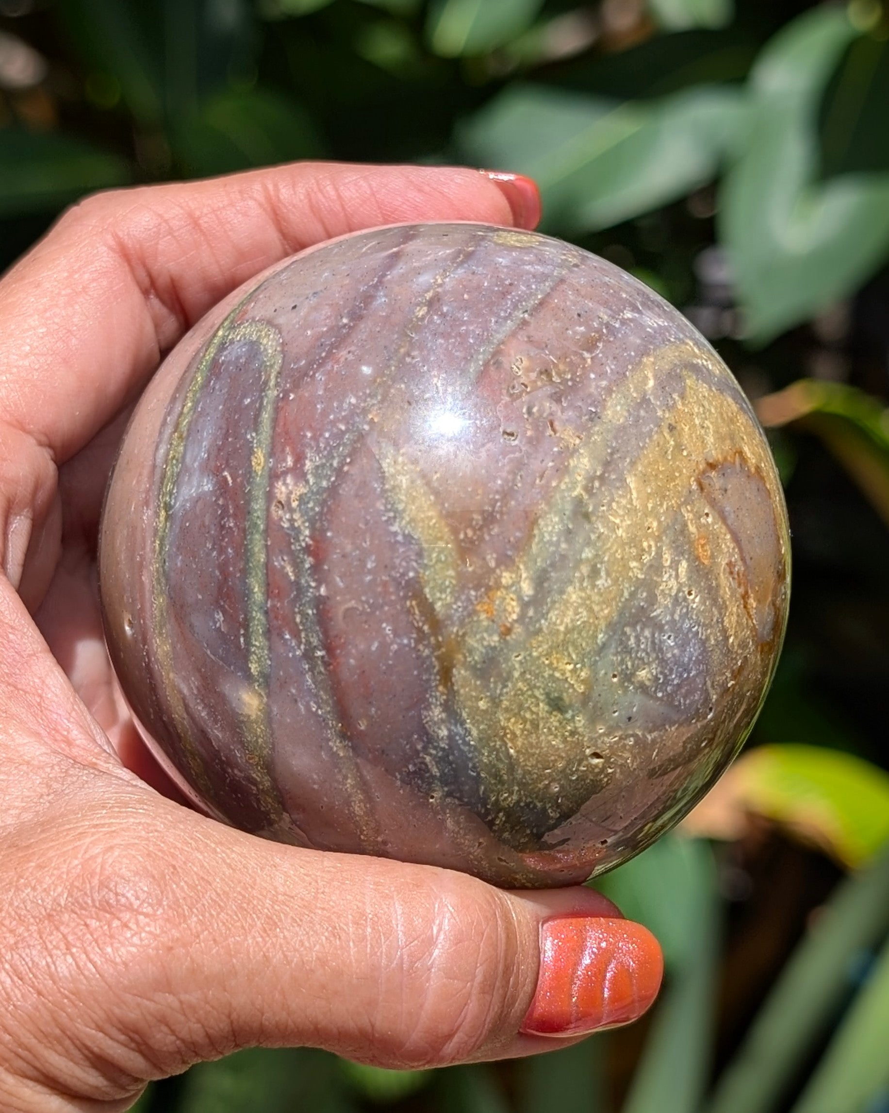 Sea Jasper Sphere - Opt. N