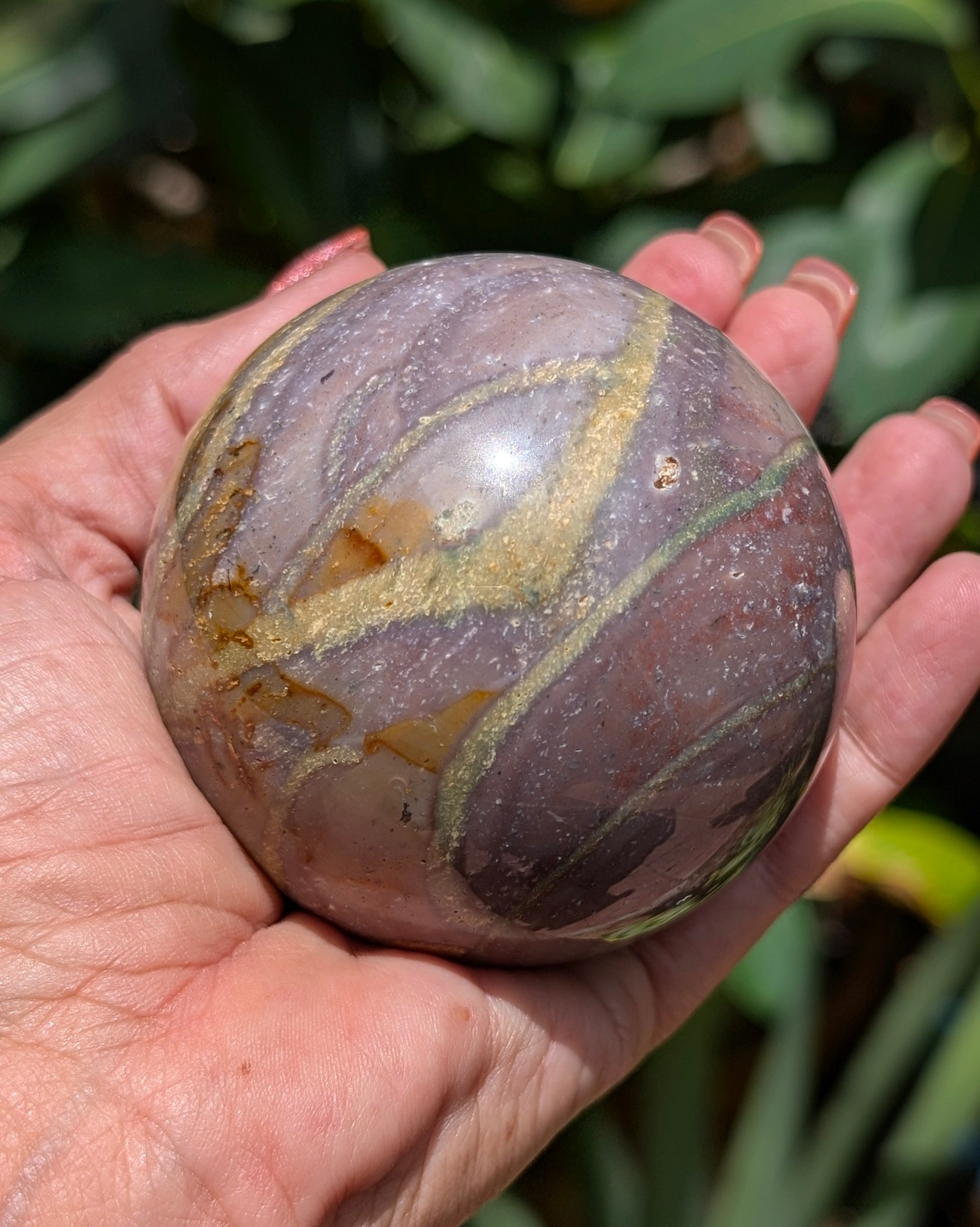 Sea Jasper Sphere - Opt. N
