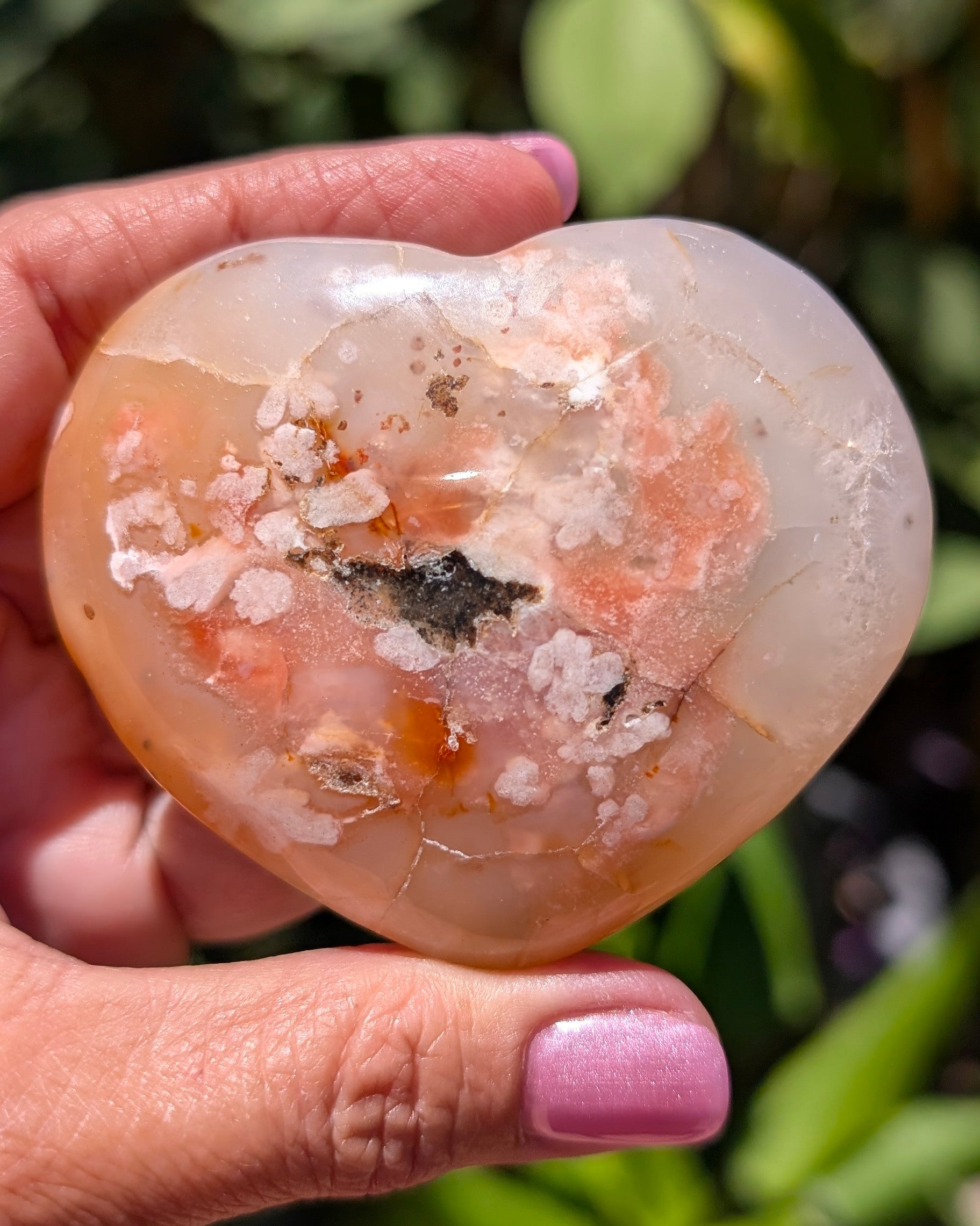 Flower Agate Heart H