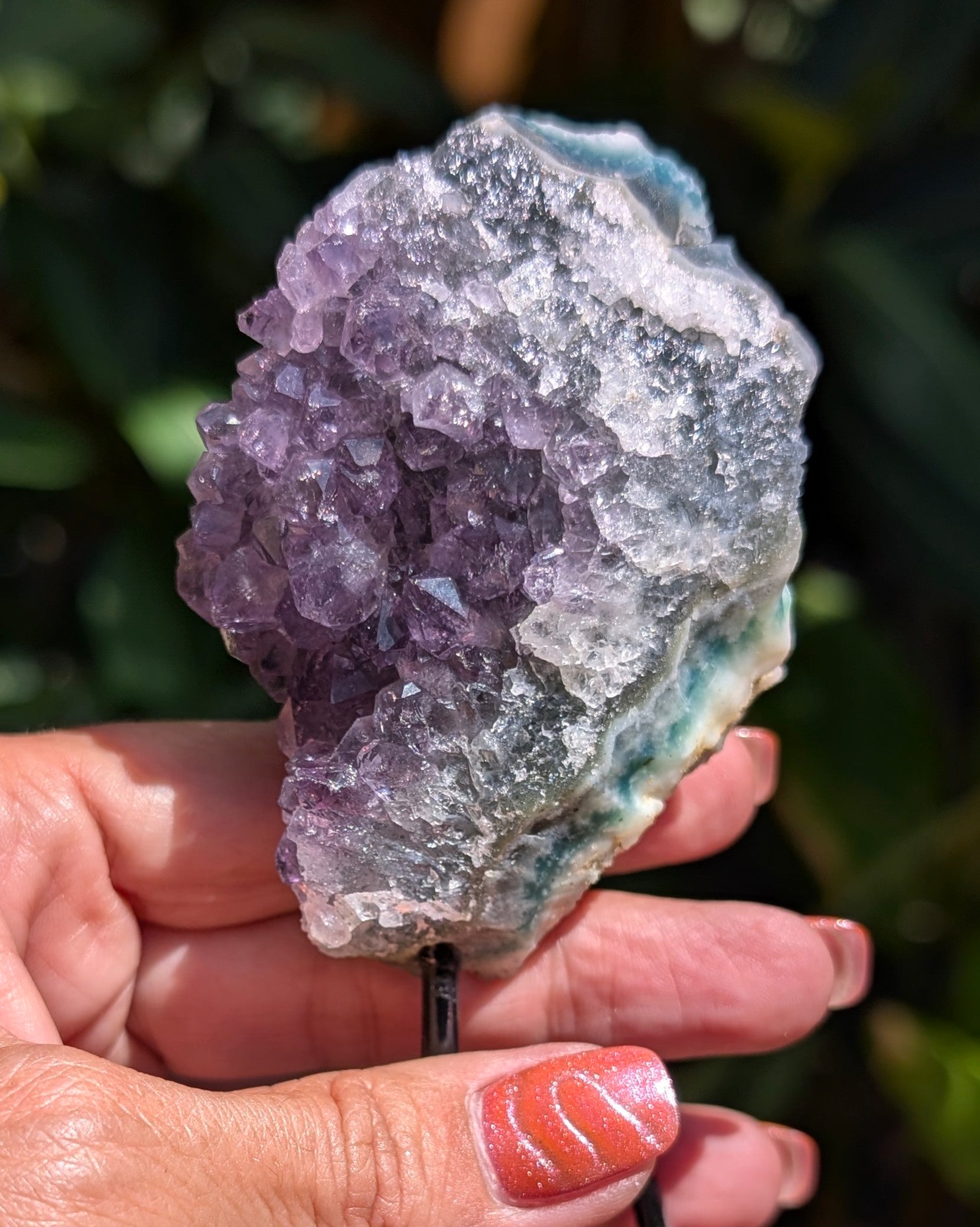Druzy Amethyst on Metal Stand - Opt. E
