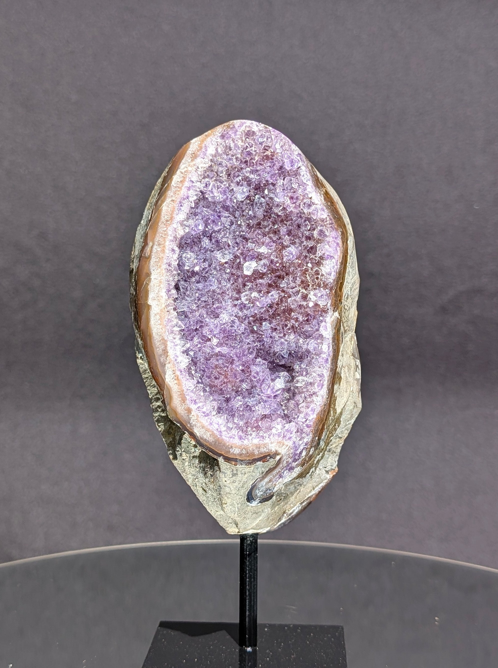 Amethyst Druzy Cluster on stand A