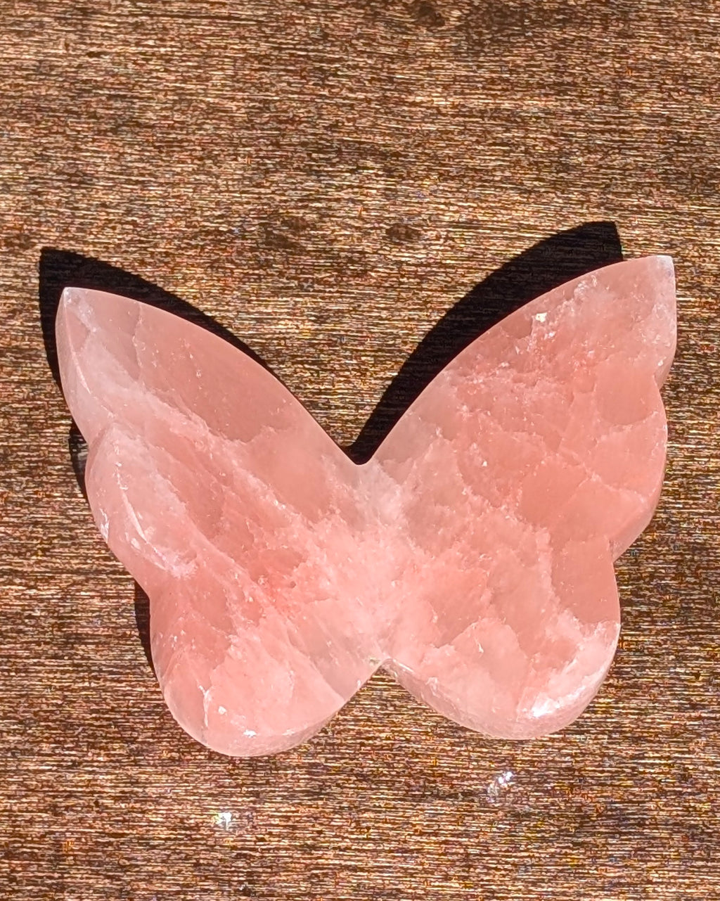 Strawberry Calcite Butterfly Q