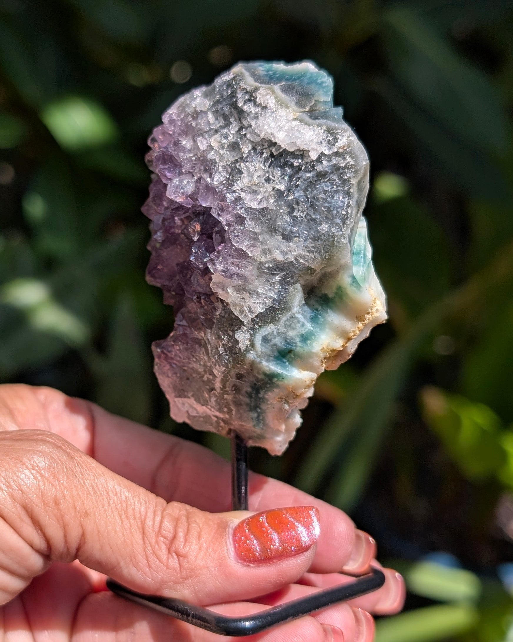 Druzy Amethyst on Metal Stand - Opt. E