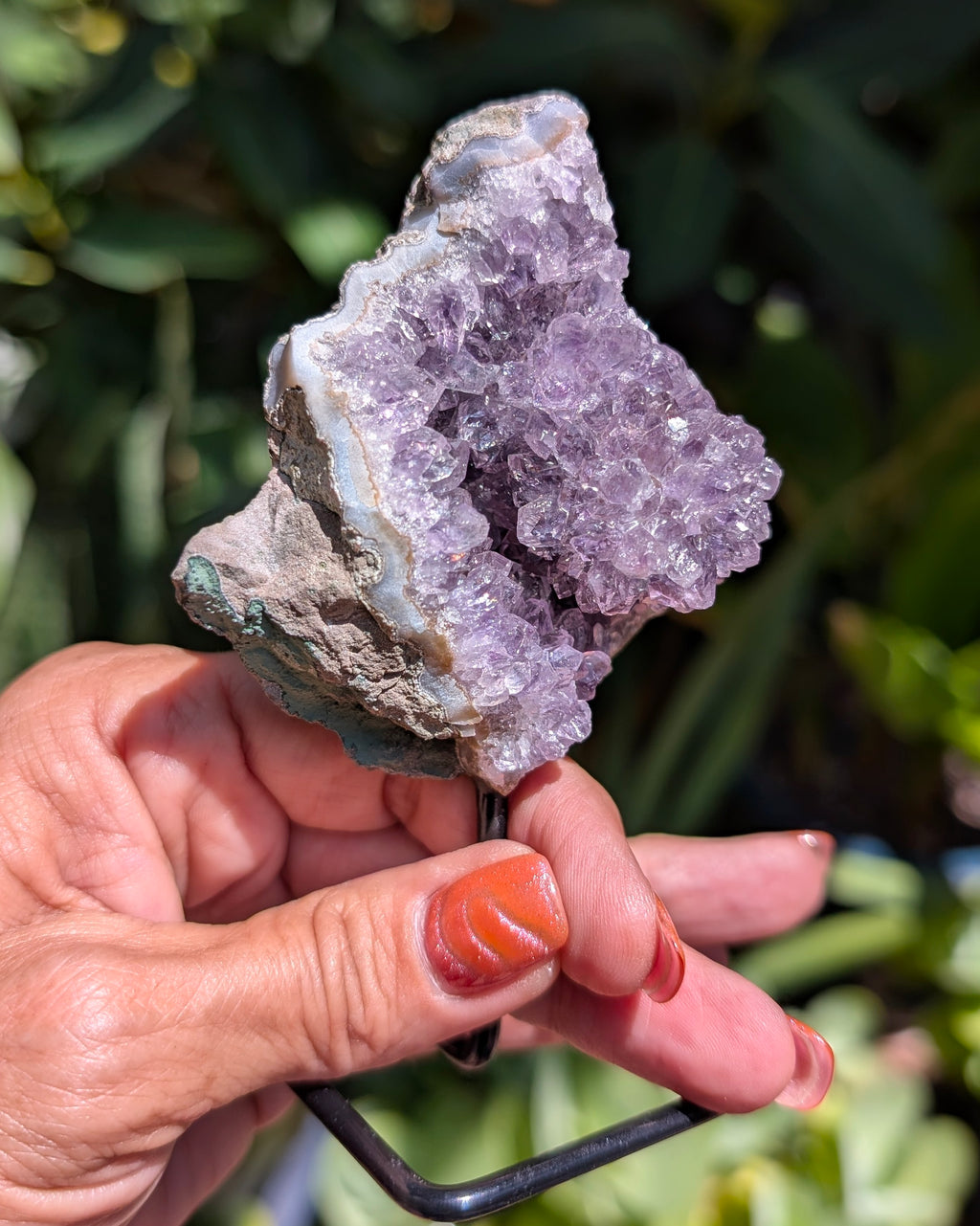 Druzy Amethyst on metal stand - Opt. C