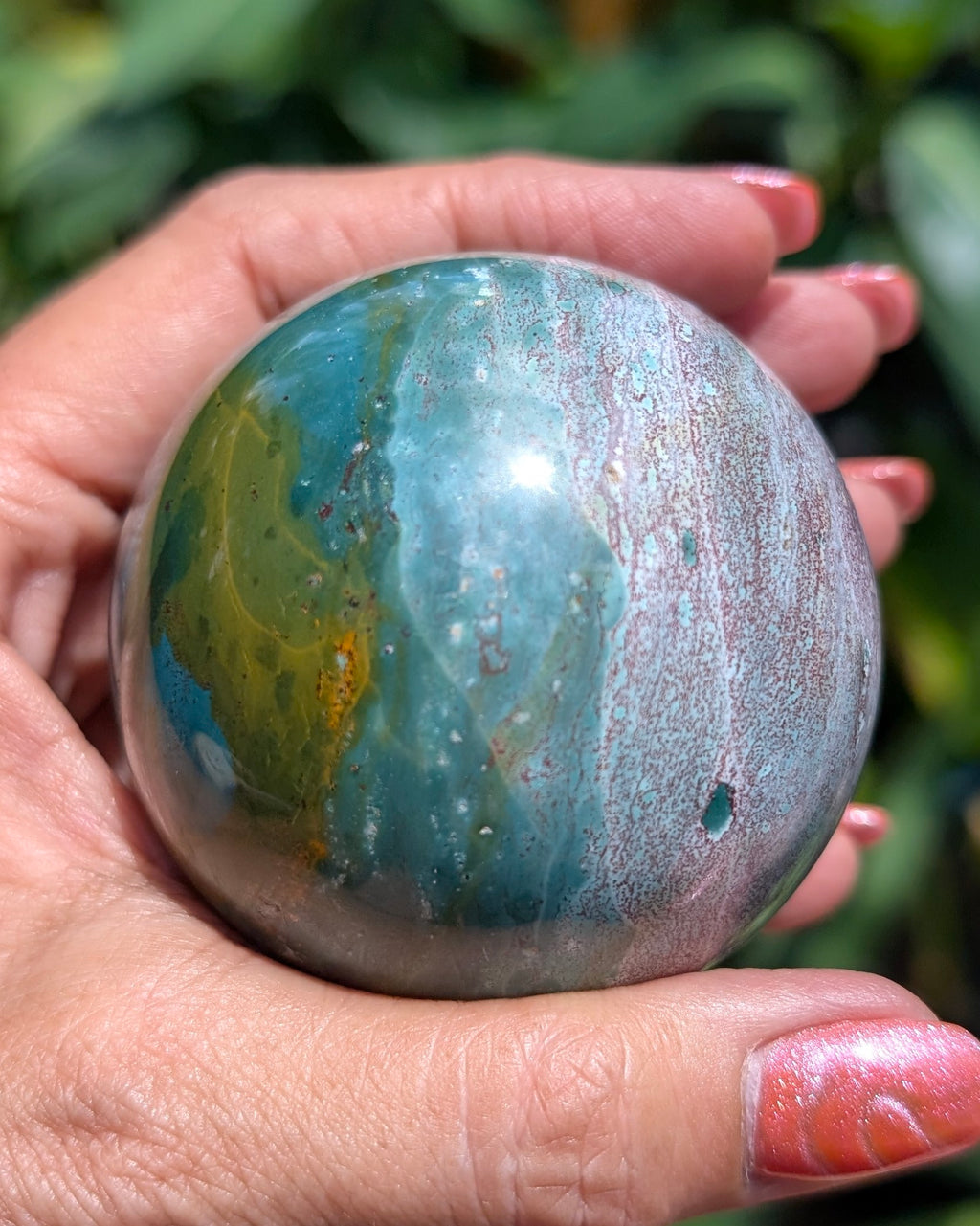 Sea Jasper Sphere - Opt. G