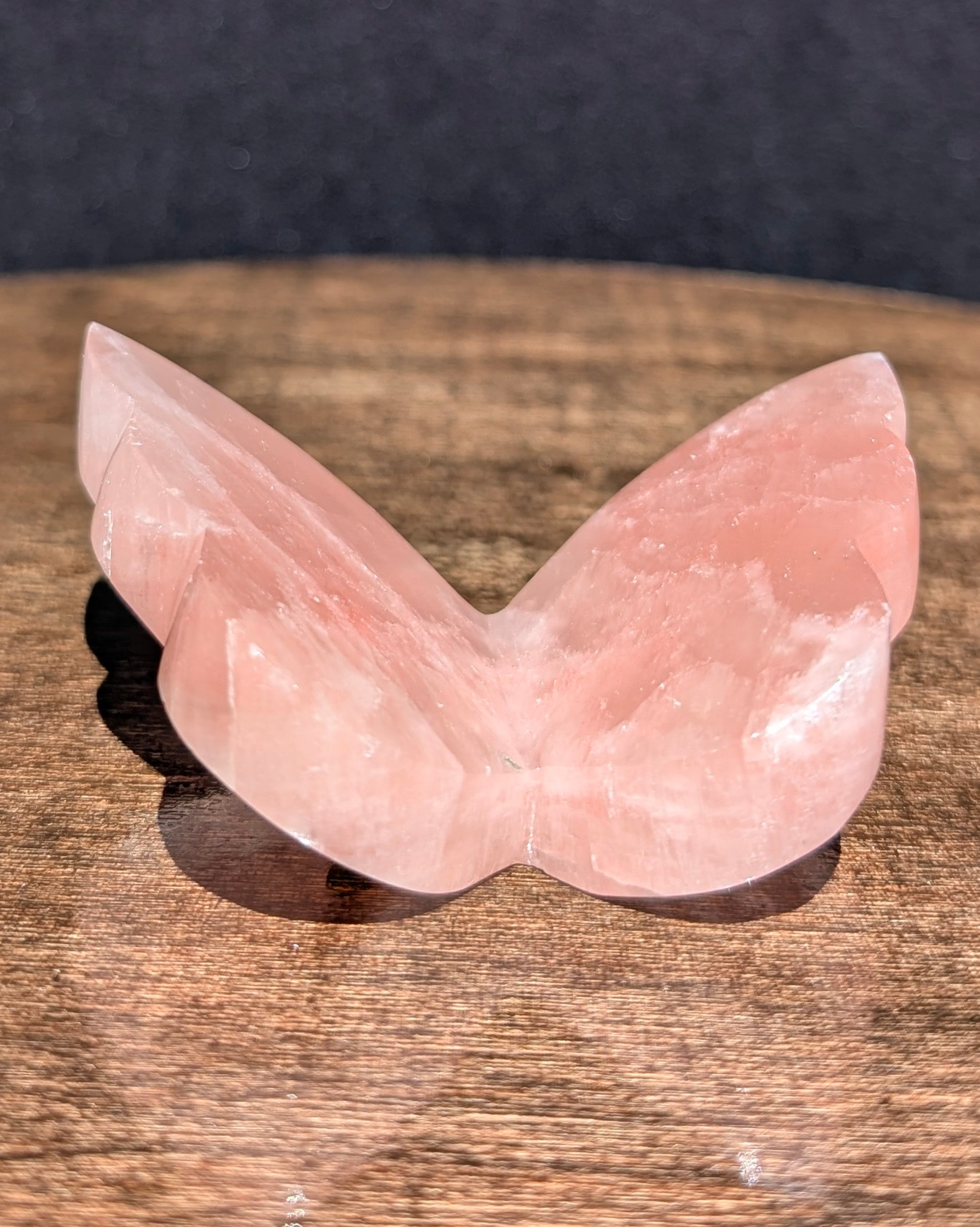 Strawberry Calcite Butterfly Q