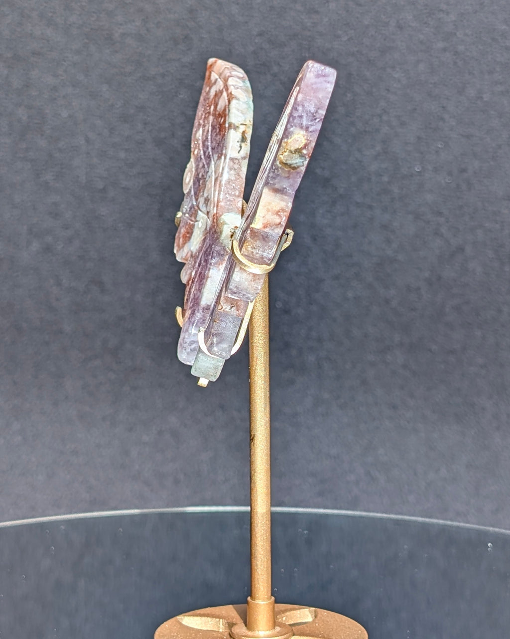 Flower Agate Butterfly on stand C