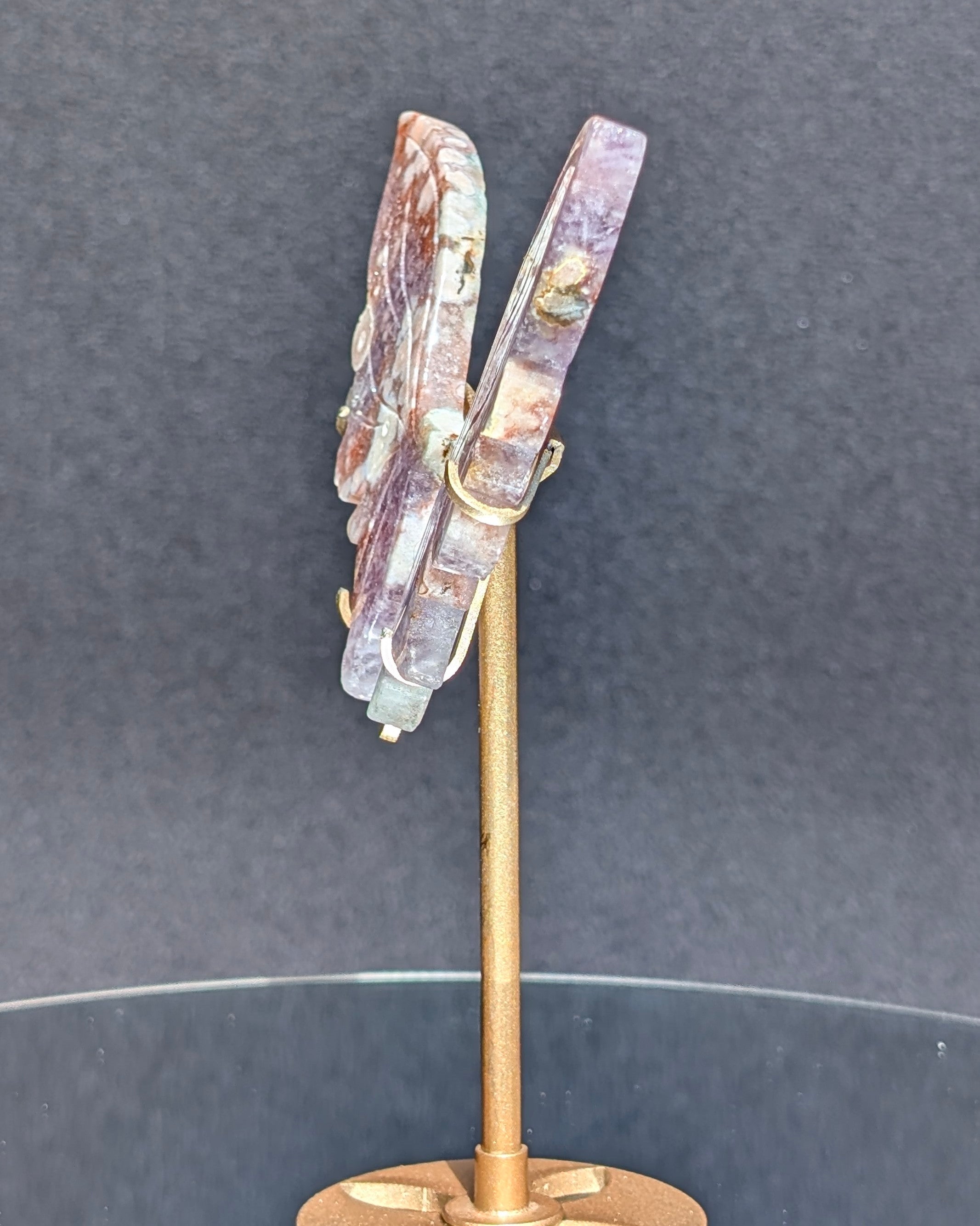 Flower Agate Butterfly on stand C