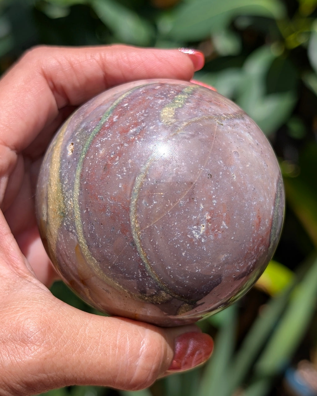 Sea Jasper Sphere - Opt. N