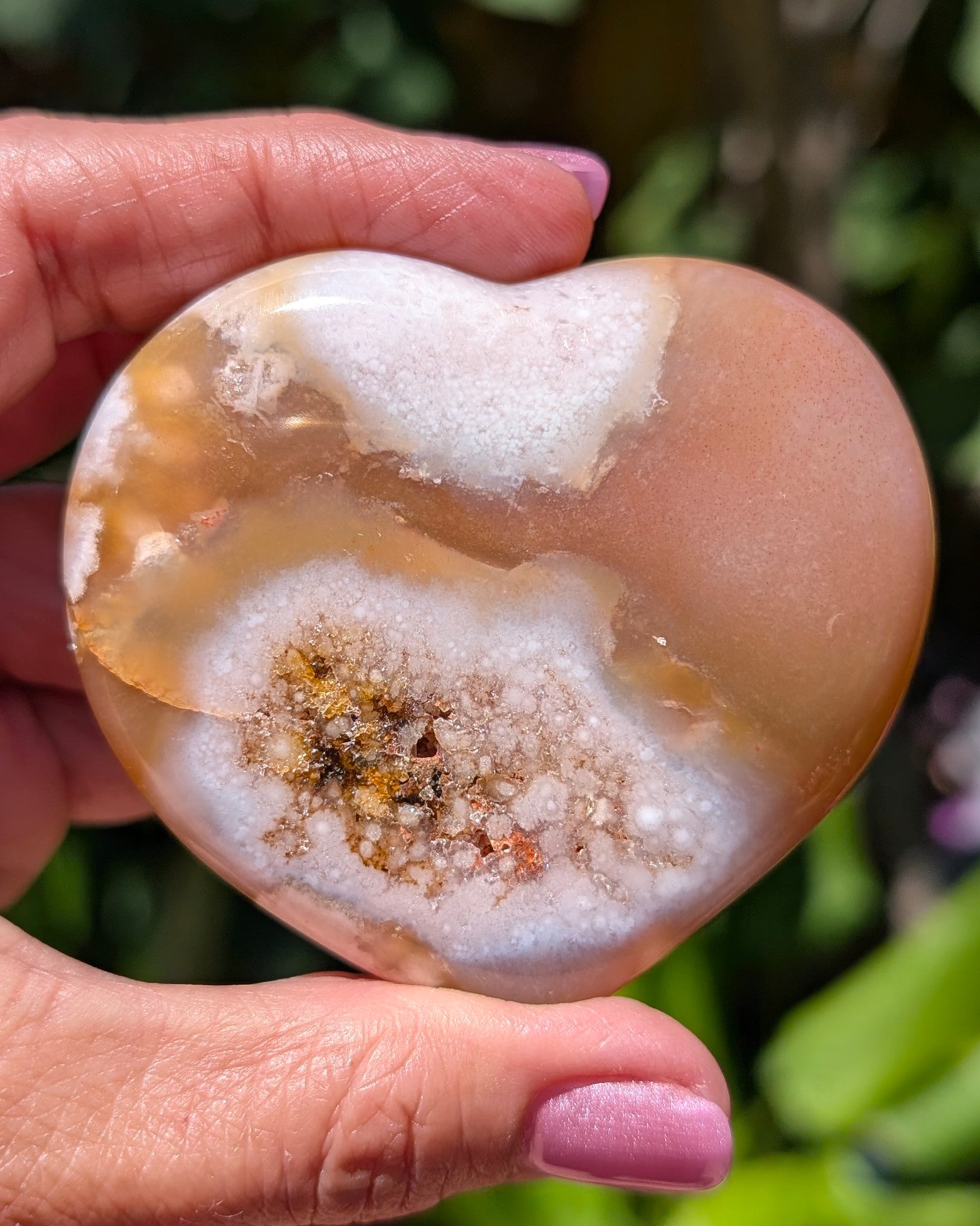 Flower Agate Heart J