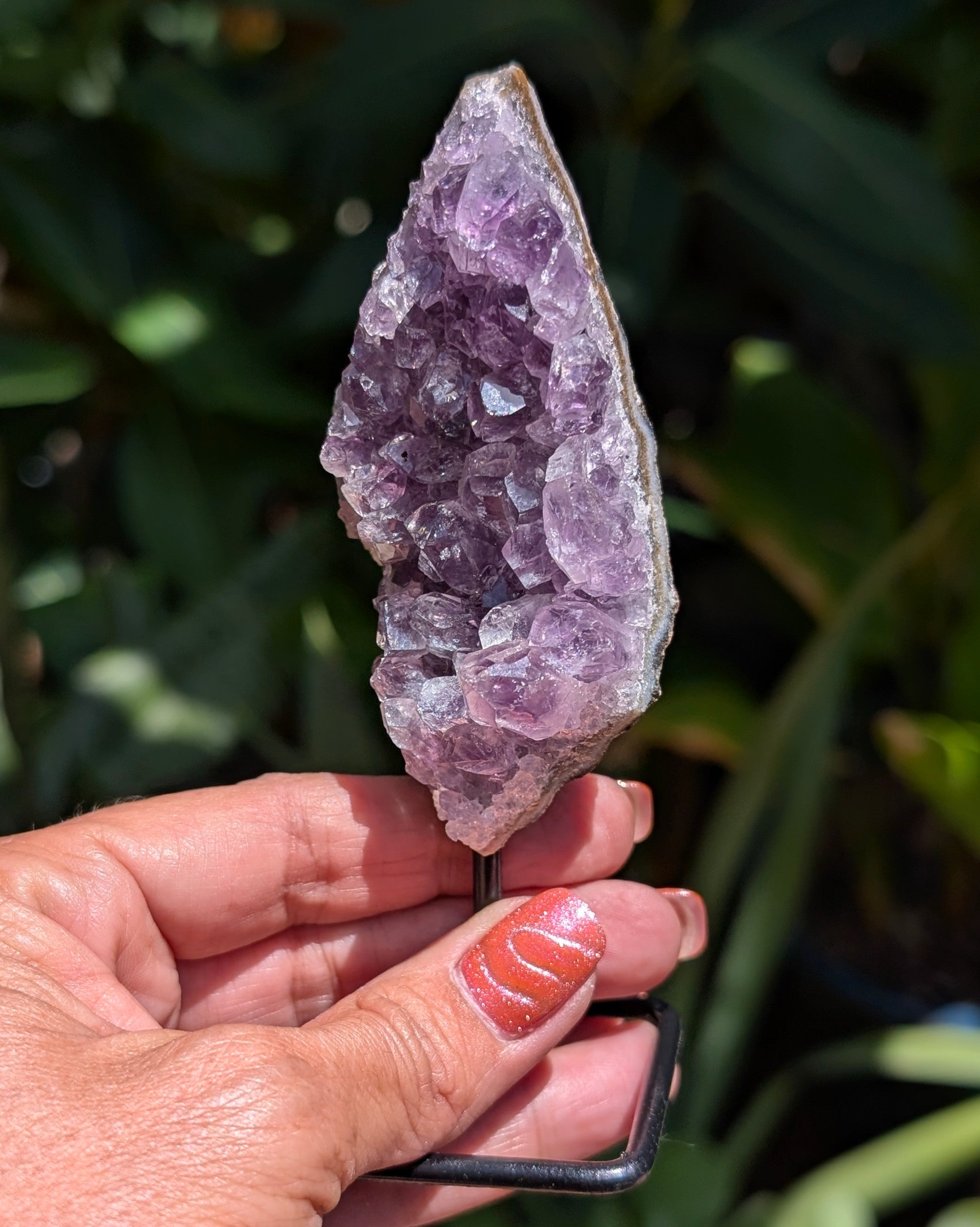 Druzy Amethyst on metal stand - Opt. D