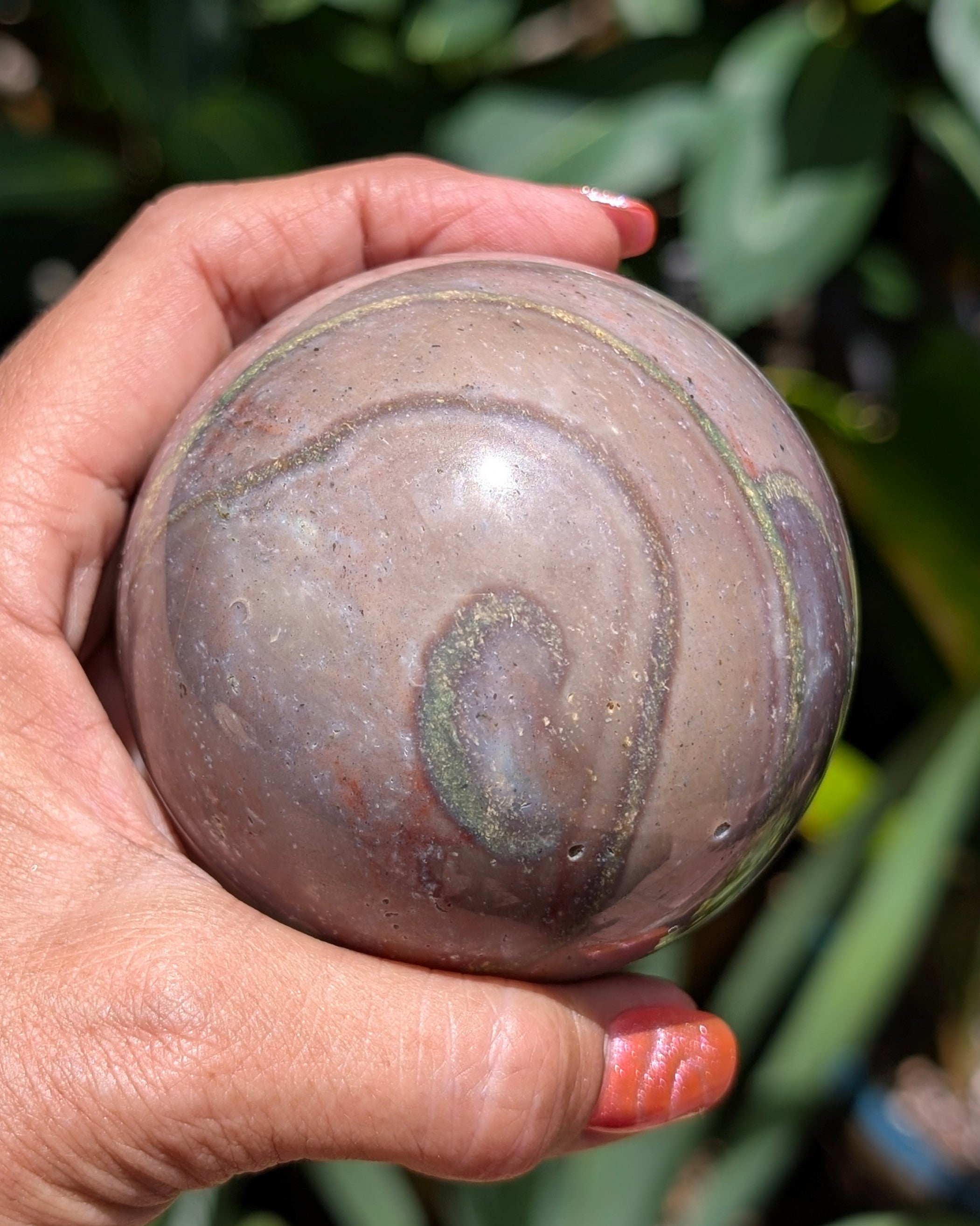 Sea Jasper Sphere - Opt. N