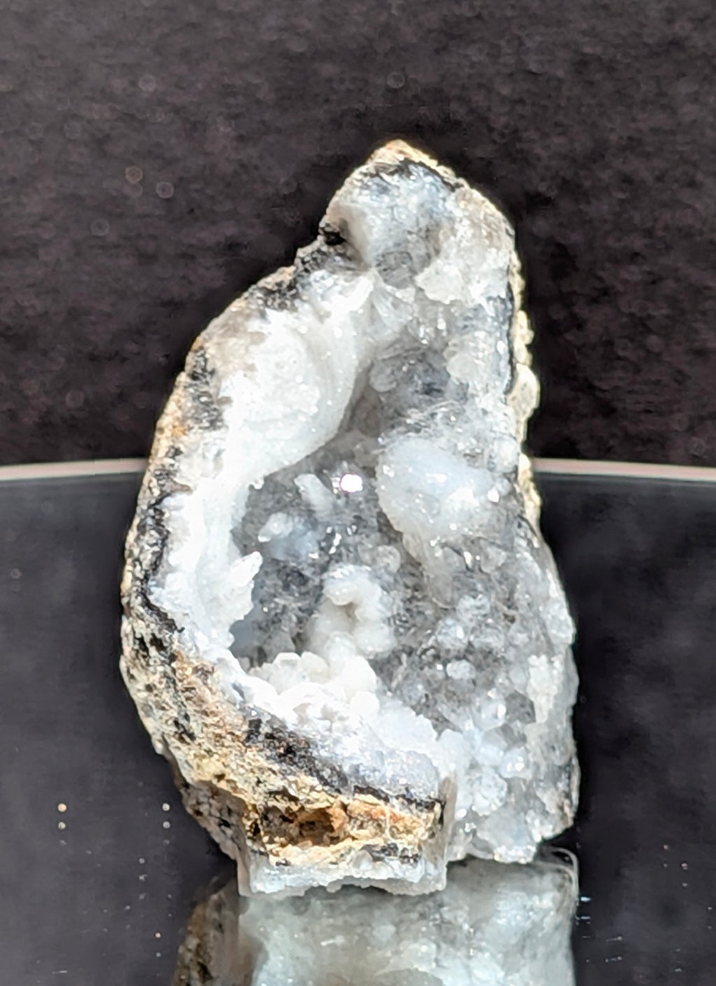 Fluorescent Trancas Geode with Quartz Crystals H