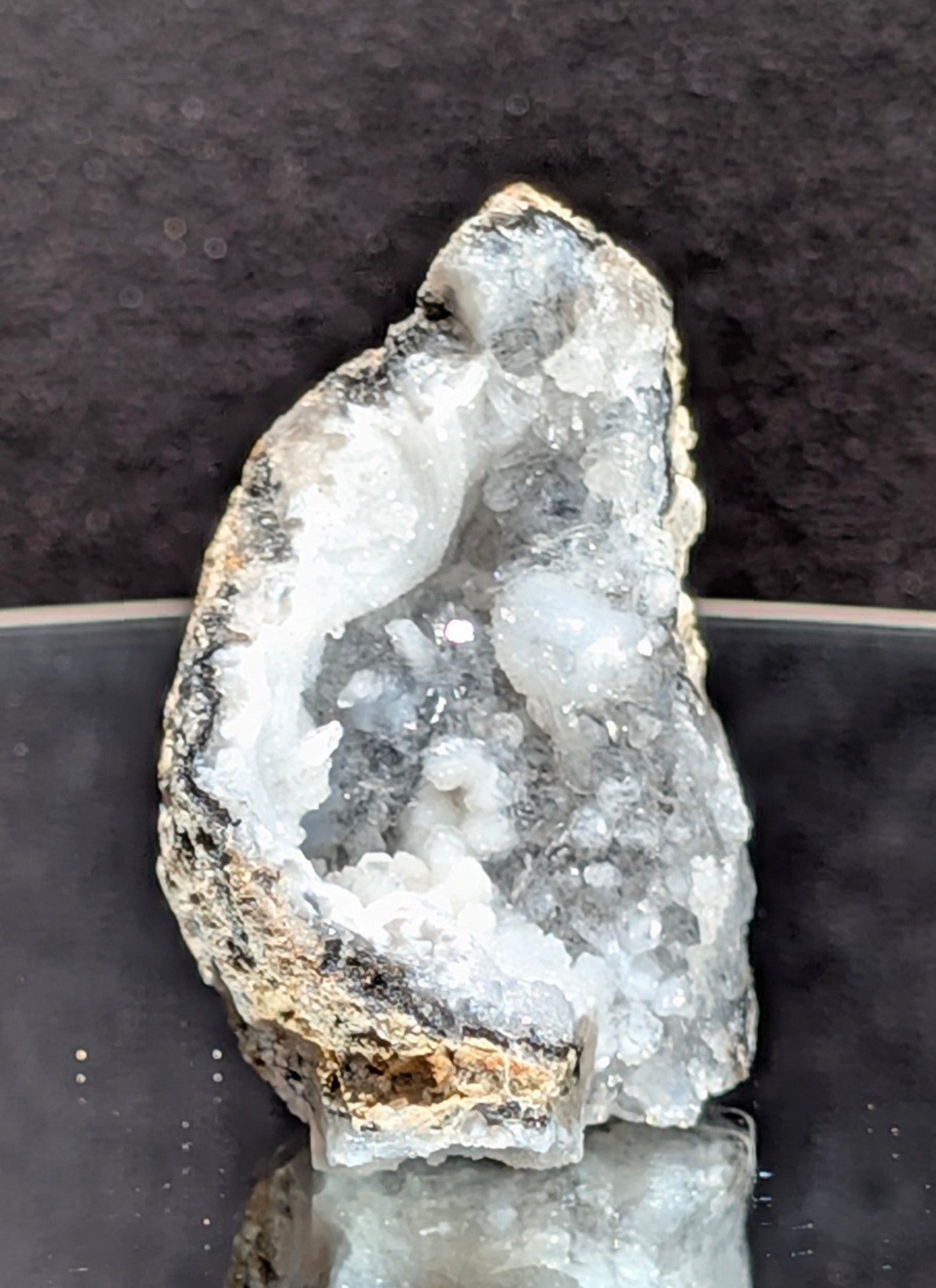 Fluorescent Trancas Geode with Quartz Crystals H