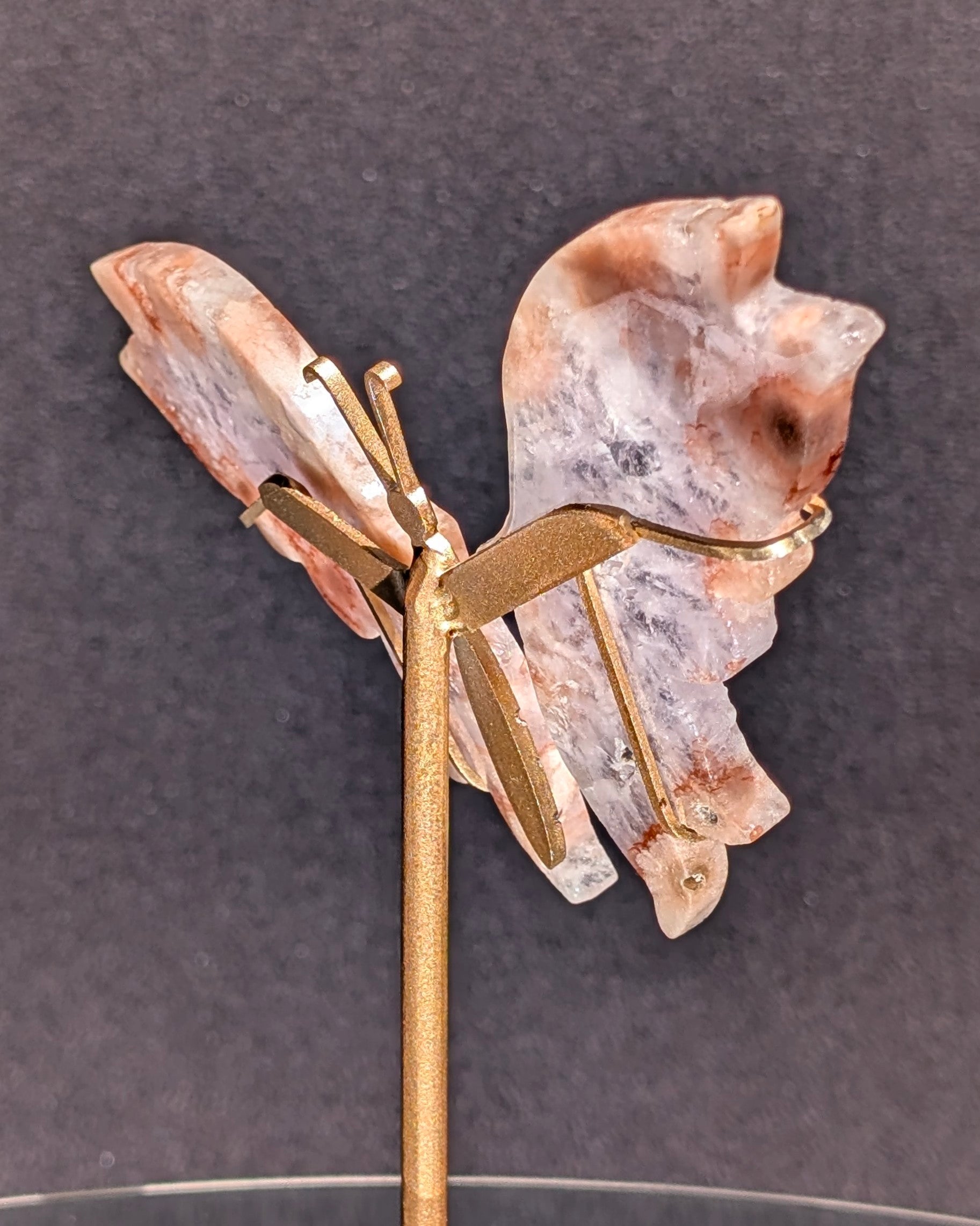 Flower Agate Butterfly on stand B
