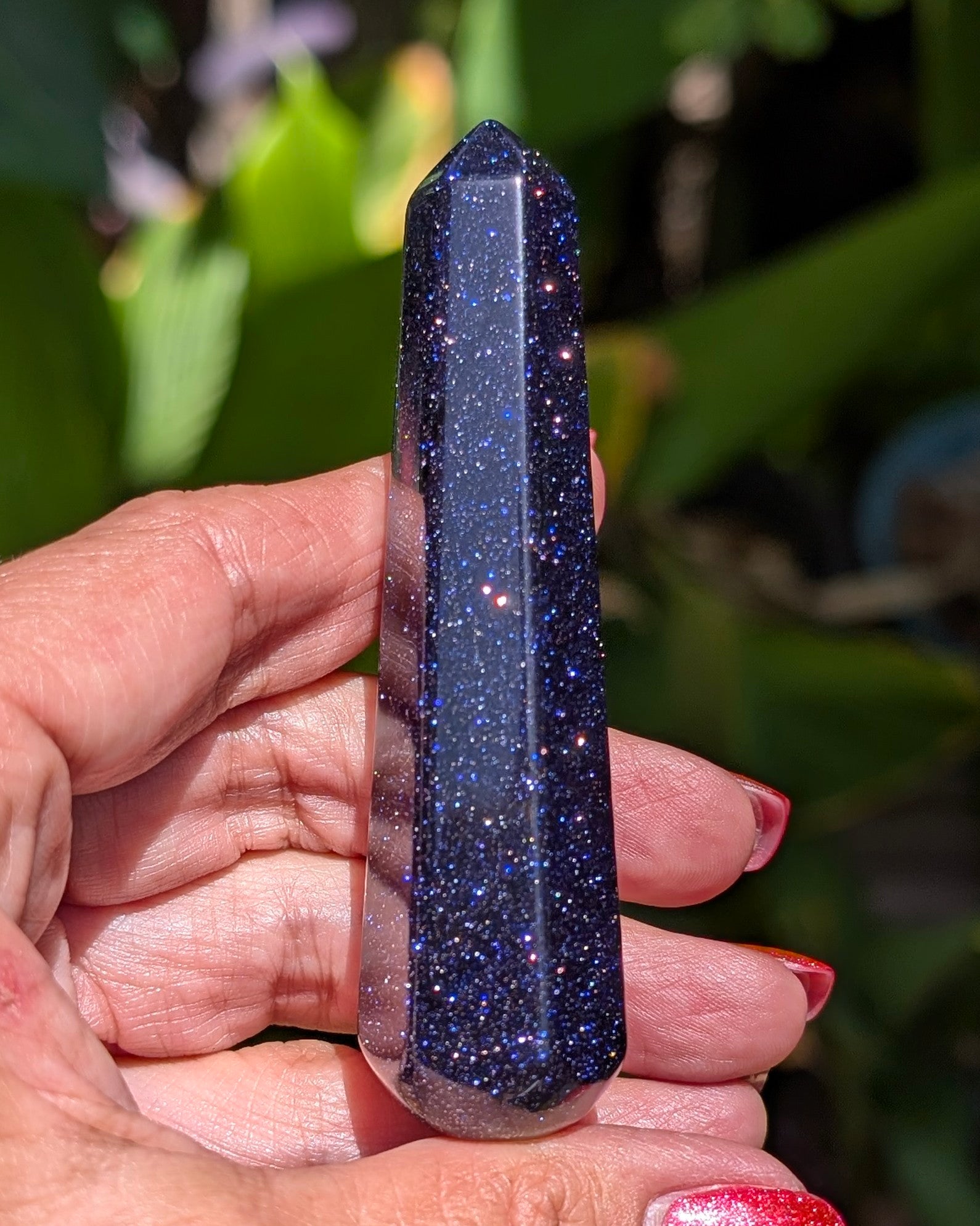 Blue Goldstone Massage Wand