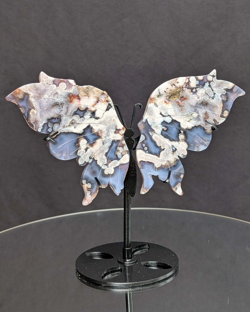 Blue Flower Agate Butterfly Z