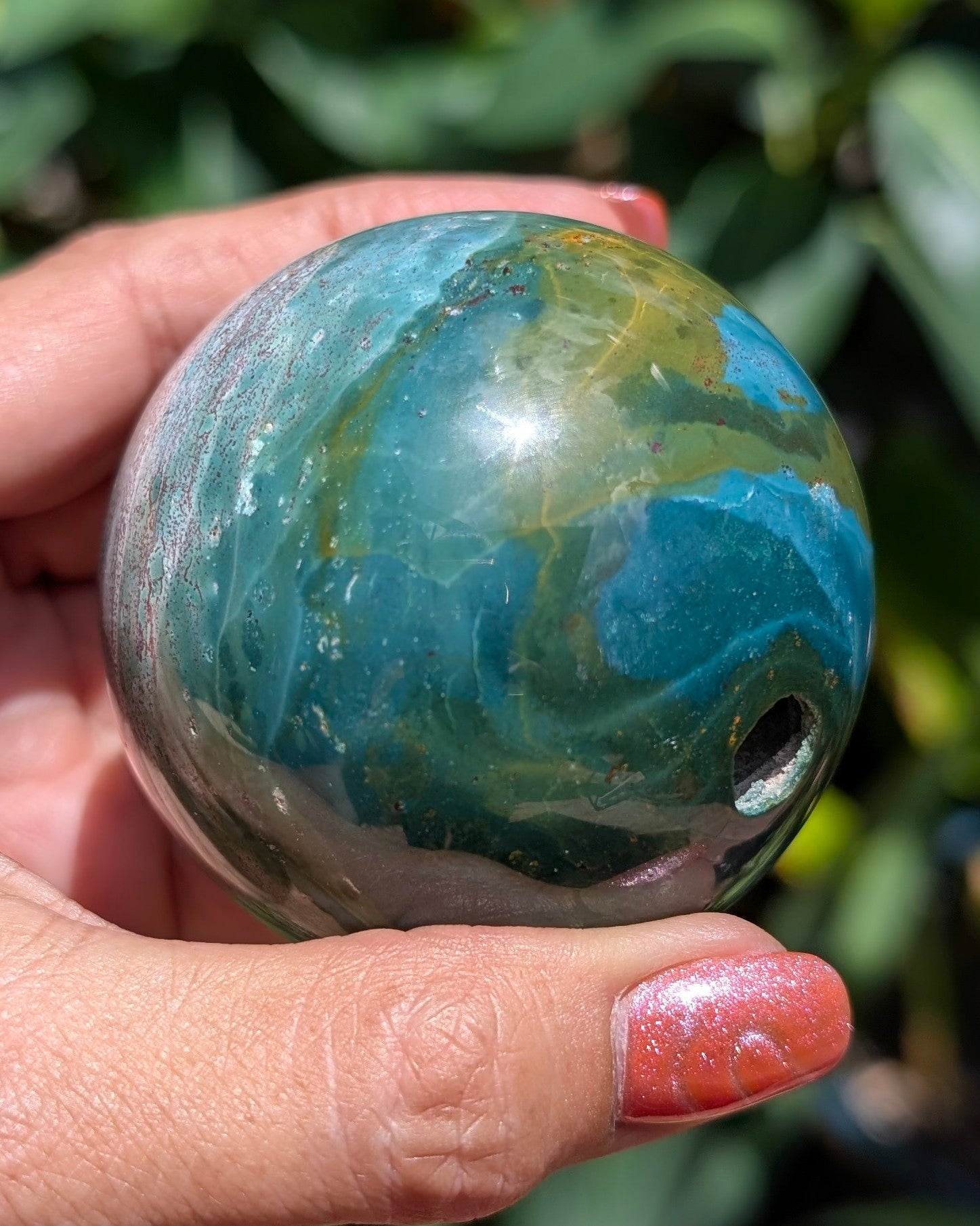 Sea Jasper Sphere - Opt. G