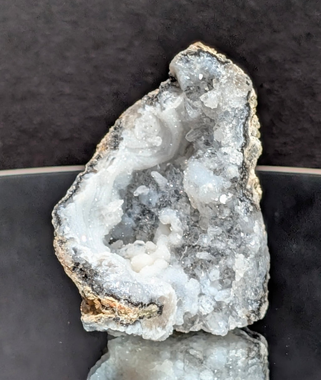 Fluorescent Trancas Geode with Quartz Crystals H